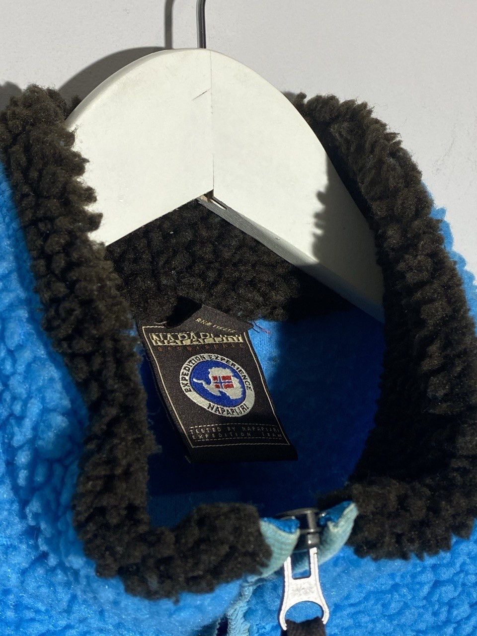 Napapijri Vintage Napapijri Flag Logo Baby Blue Fleece 1/4 zip Size US XL / EU 56 / 4 - 14 Thumbnail