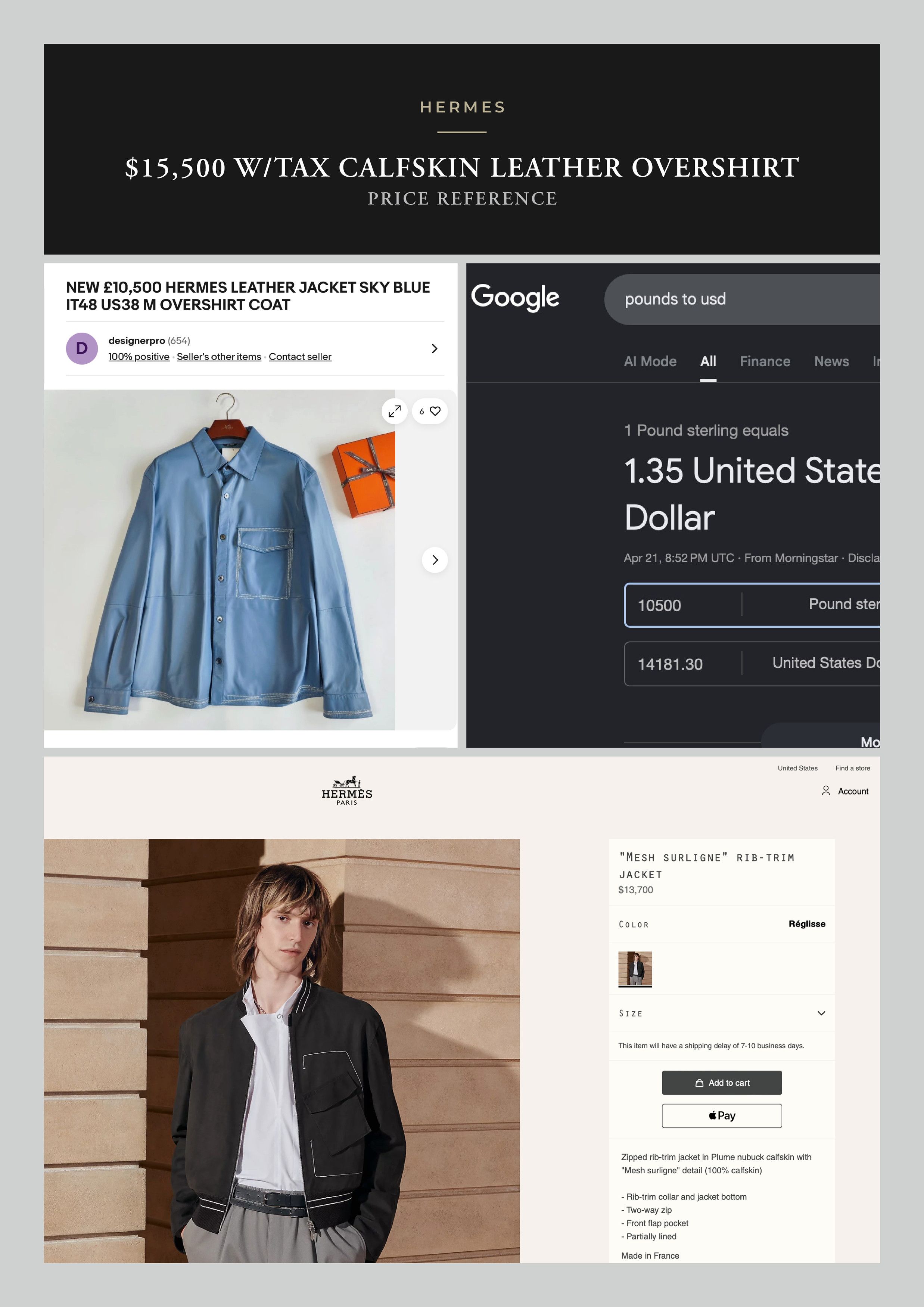 Hermes Best Dressed Ultra Rare $15K w/tax HERMES Calfskin Overshirt Size US XL / EU 56 / 4 - 9 Thumbnail