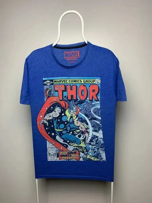 Band Tees Marvel comics Thor T-shirt vintage size L blue big logo Size US L / EU 52-54 / 3 - 1 Thumbnail