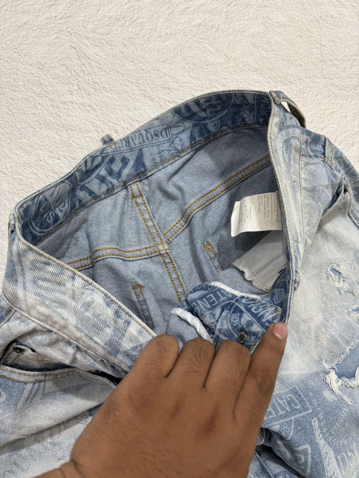 Dsquared2 2000s Dsquared distressed fullprint denim pants y2k style Size US 30 / EU 46 - 6 Thumbnail