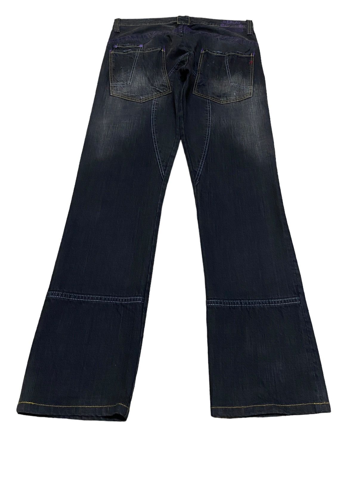 Replay Very Rare Vintage Brand Replay Waxed Jeans 1990s Size US 33 - 2 Thumbnail