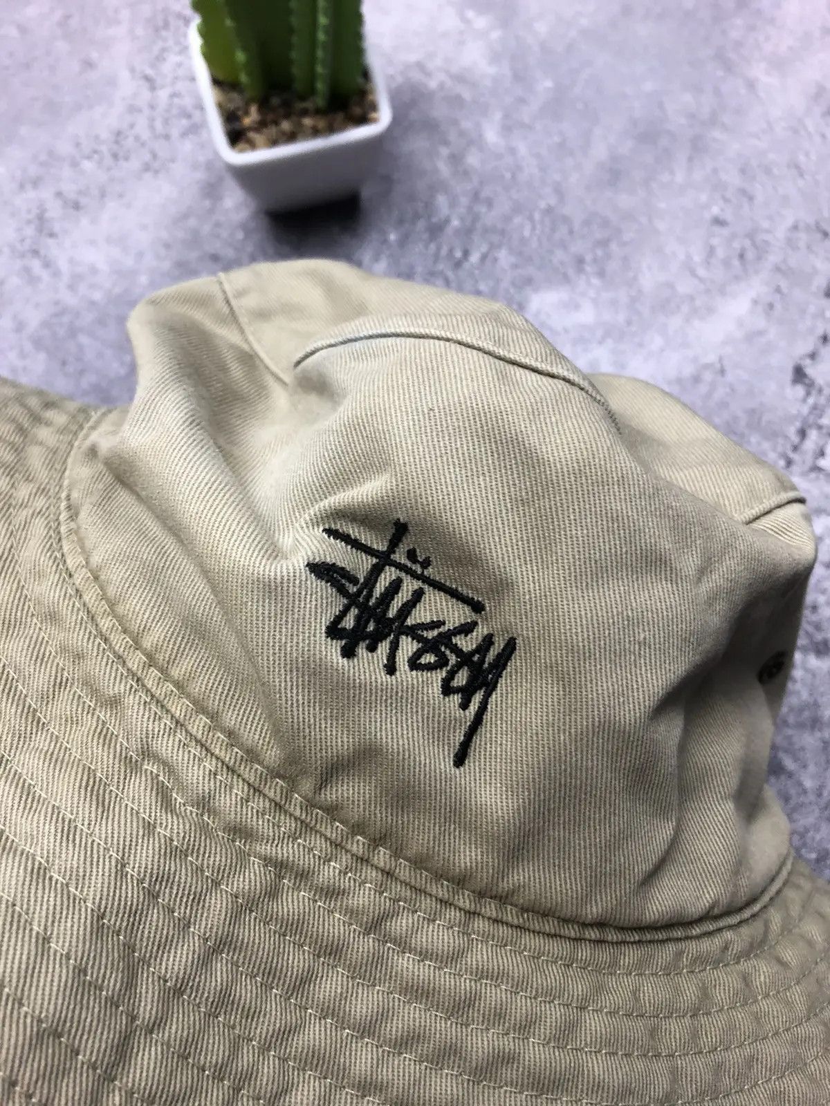 Stussy STUSSY Vintage Panama Hat Blue Tag Streetwear Mini Logo Size ONE SIZE - 2 Thumbnail