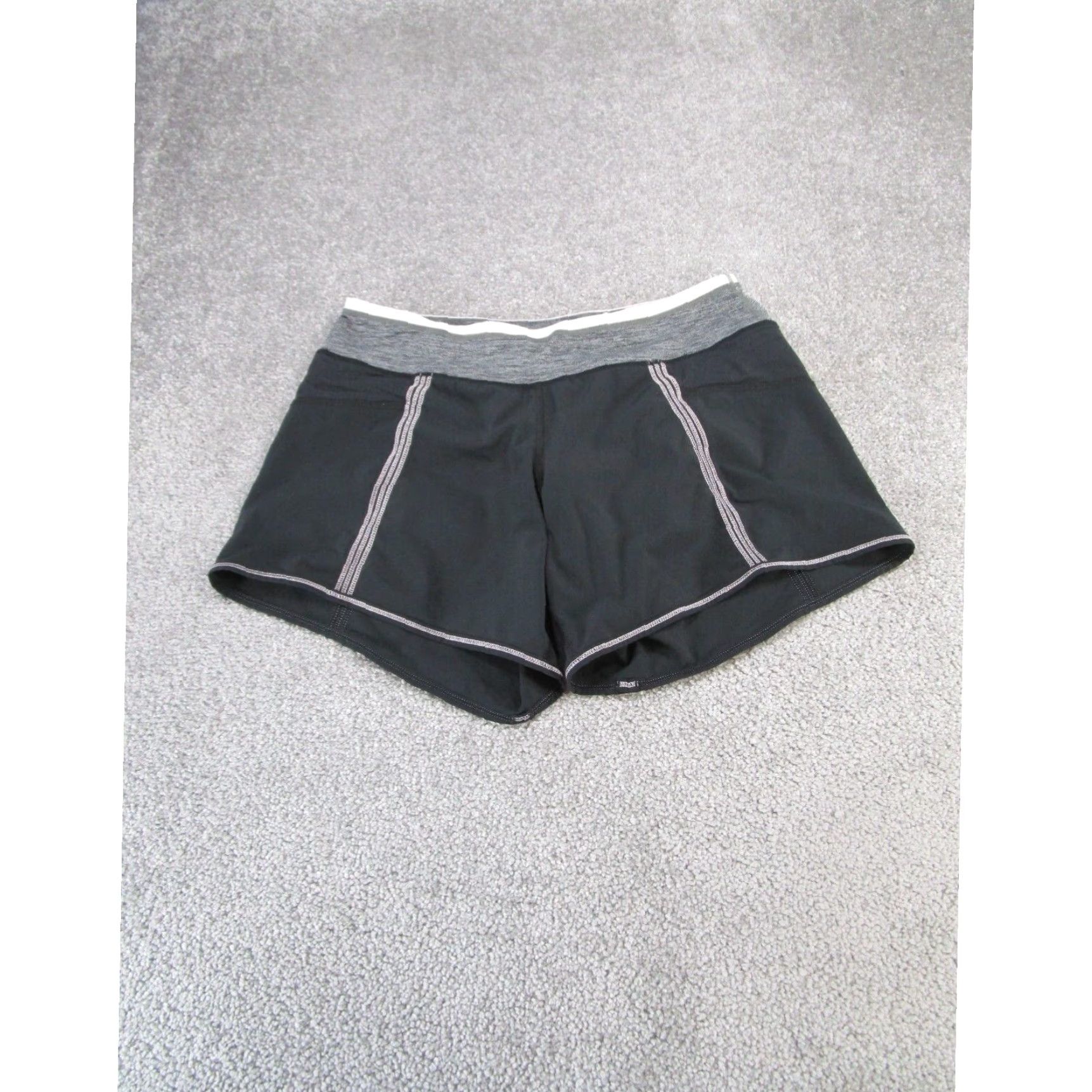 Lululemon Women's Black Gray Athletic Shorts Running Gym Lightweight