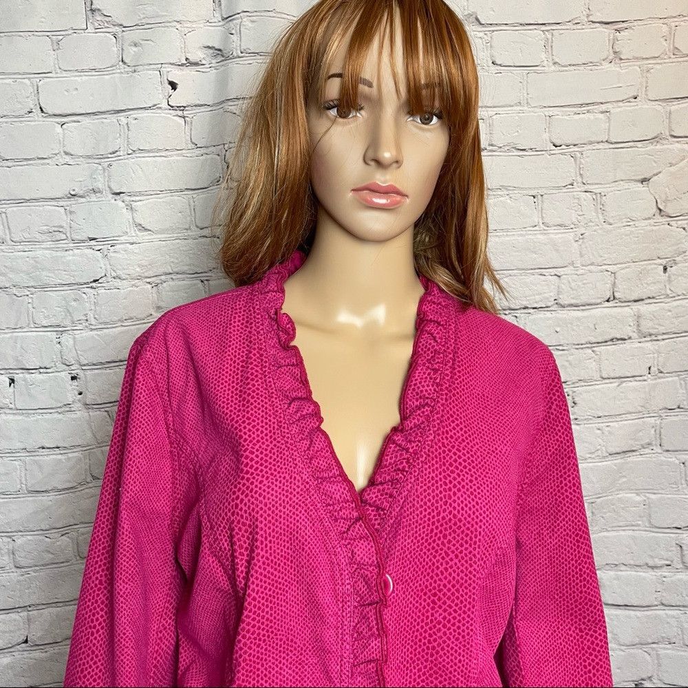 Chicos Chico’s Cord Bouquet Bianca Fuchsia Jacket Size 1 US M Size M / US 6-8 / IT 42-44 - 2 Thumbnail