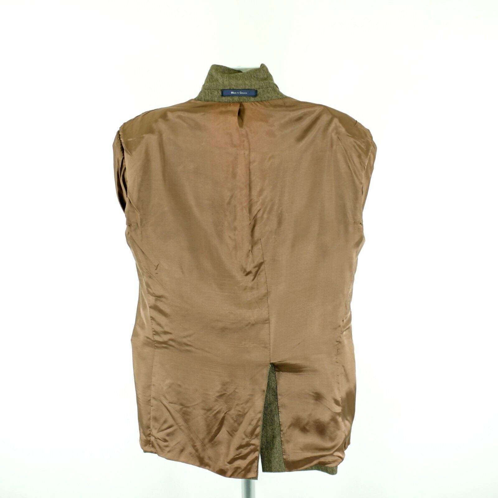 Chaps Chaps Ralph Lauren Green Herringbone 2 Button Sport Coat 40R Size 40R - 14 Thumbnail