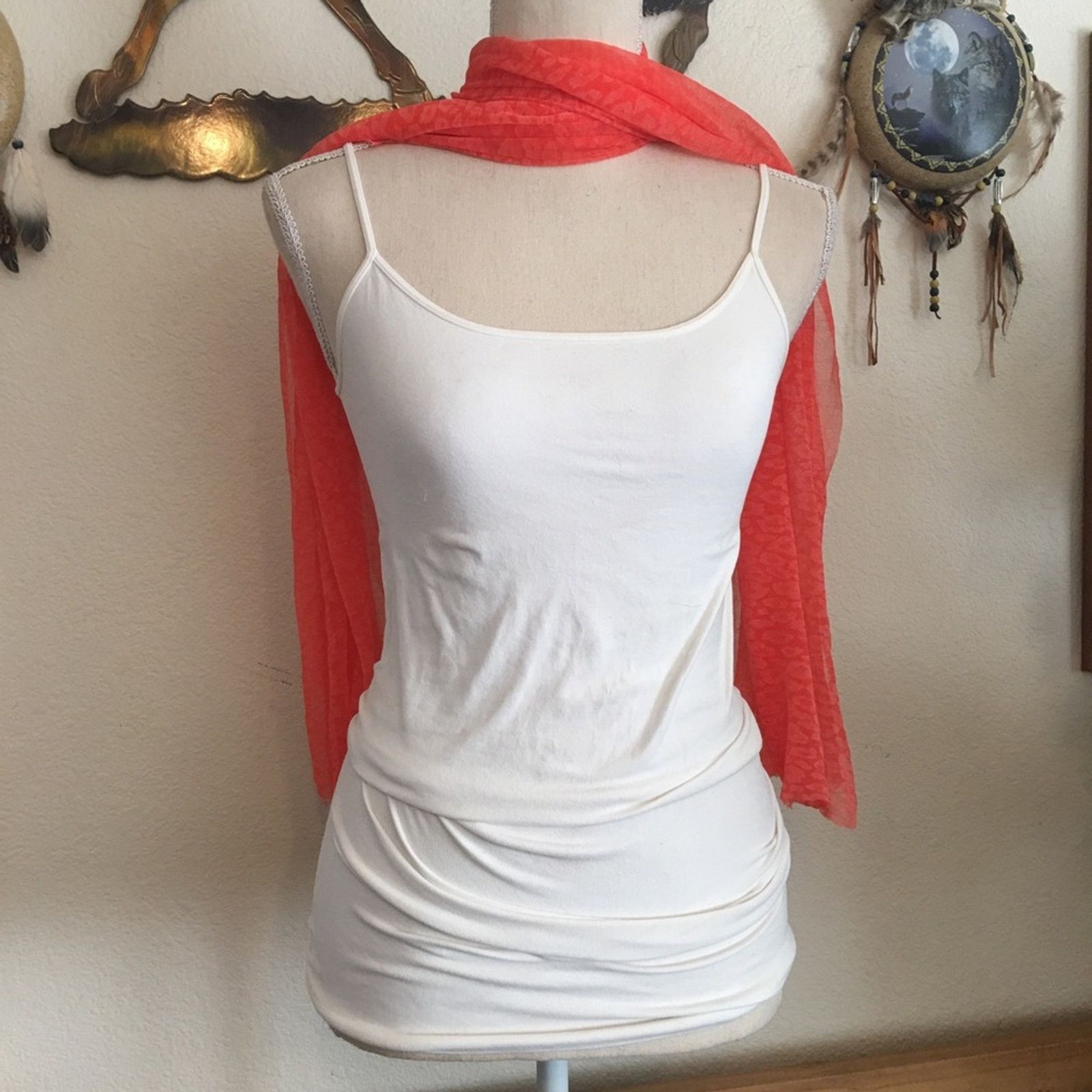 Other Coral pink soft light stretchy scarf wrap Size ONE SIZE - 2 Thumbnail