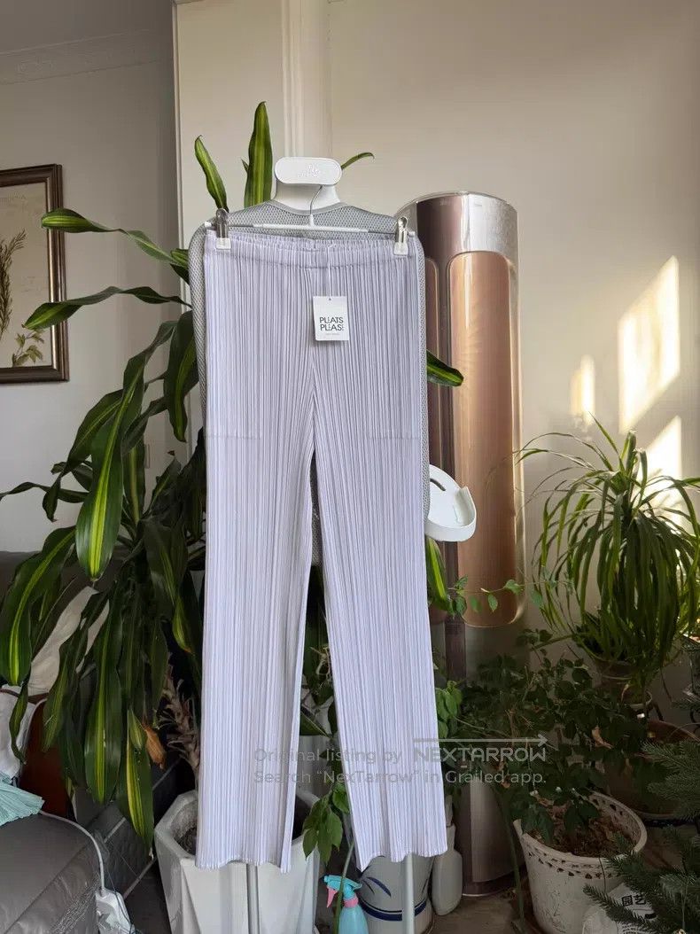Issey Miyake Issey Miyake size:3 Ice Gray Straight Pants Size 31" - 1 Thumbnail