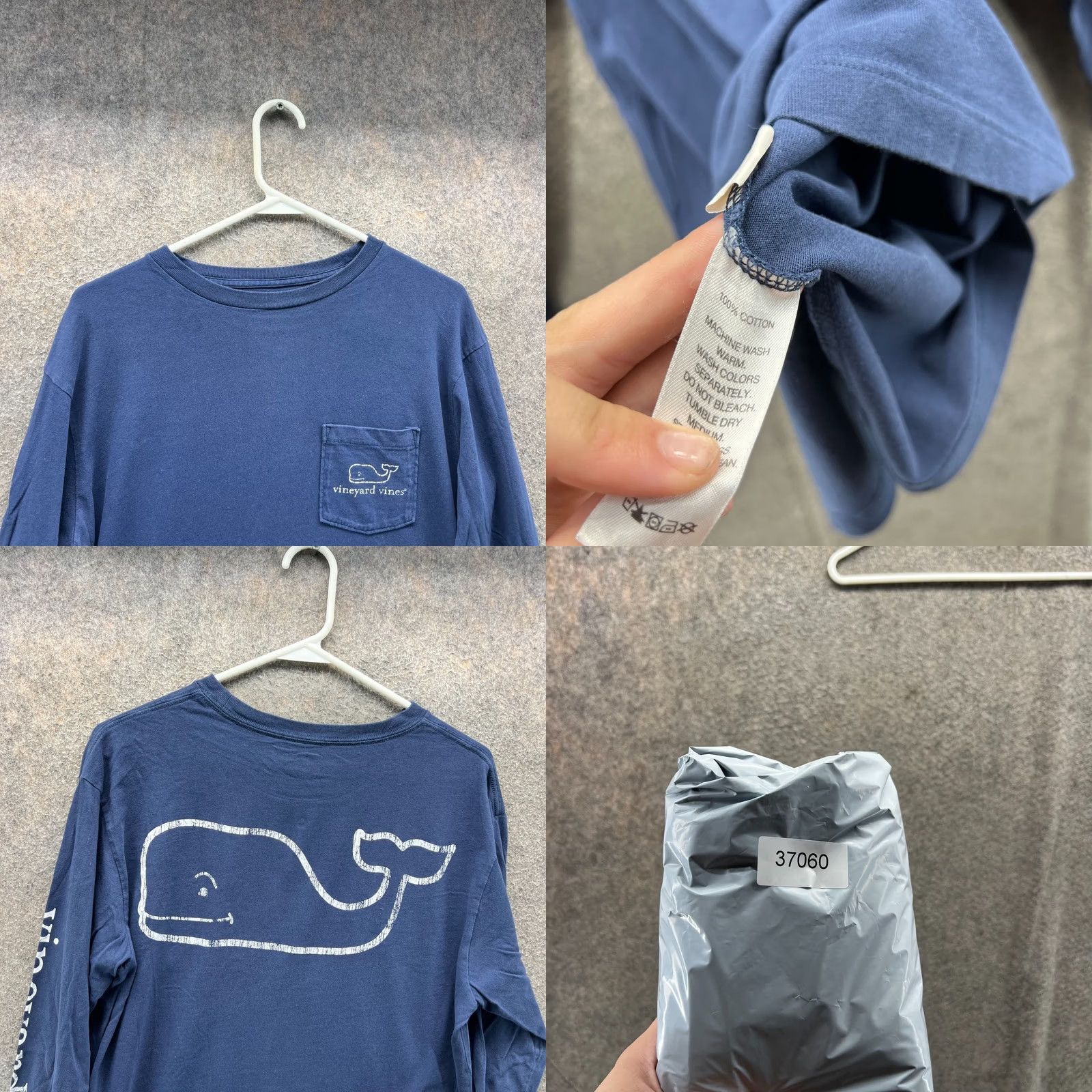 Vineyard Vines Vineyard Vines Shirt Men Small Navy Long Sleeve Whale Logo Pocket Tee 100% Cotton Size US S / EU 44-46 / 1 - 8 Thumbnail