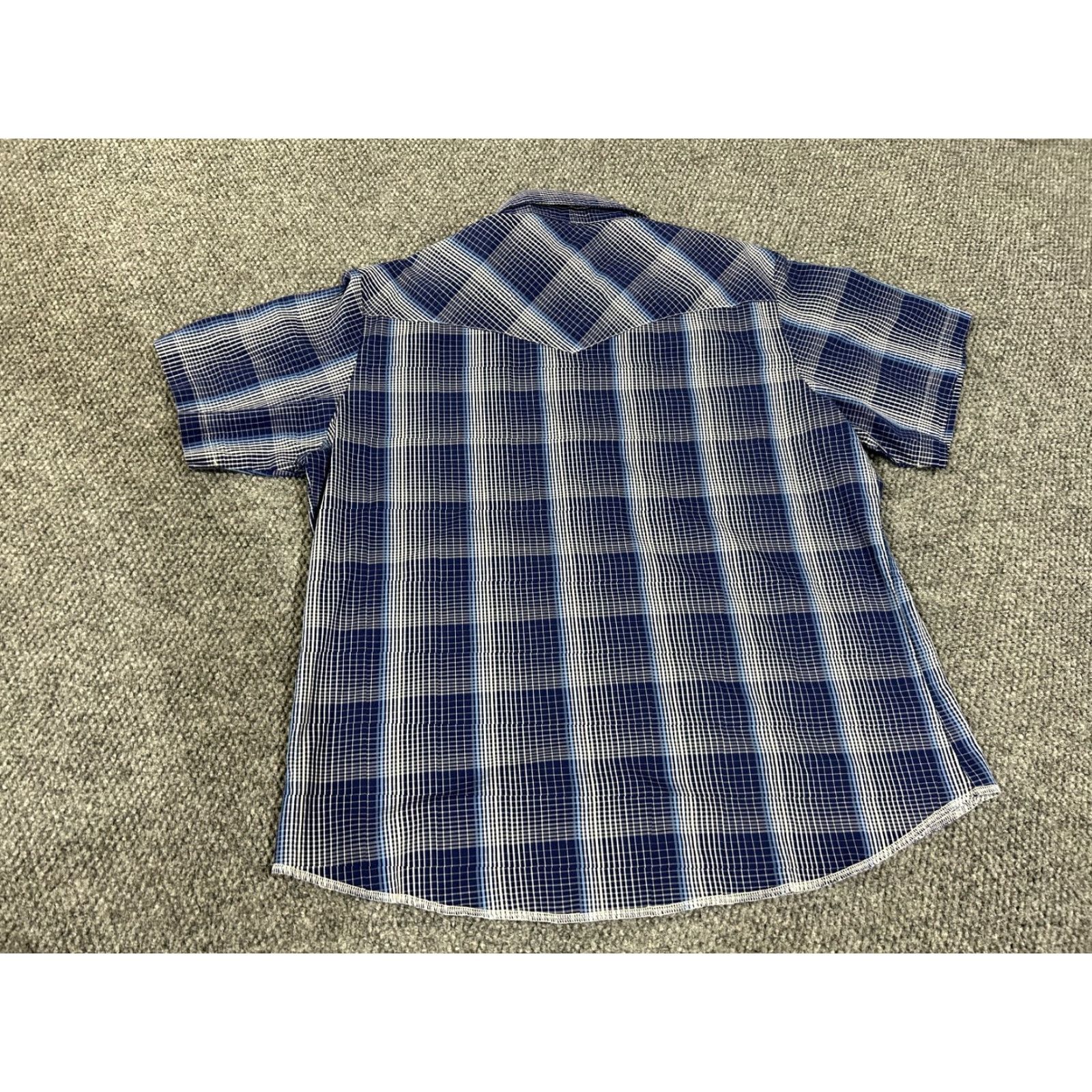 Vintage Rustlers shirt mens XL blue plaid long sleeve snap button casual western cowboy Size US XL / EU 56 / 4 - 6 Thumbnail