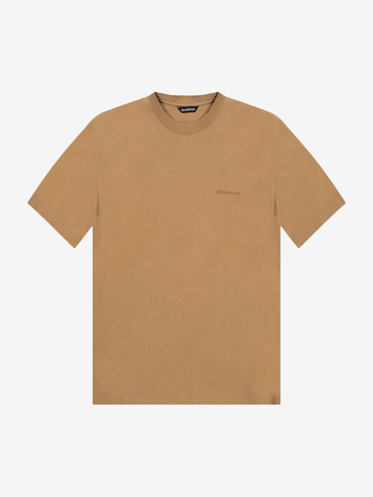 image of Balenciaga O1In1G1223 Bb Corp Medium Fit T-Shirt In Beige, Men's (Size XS)