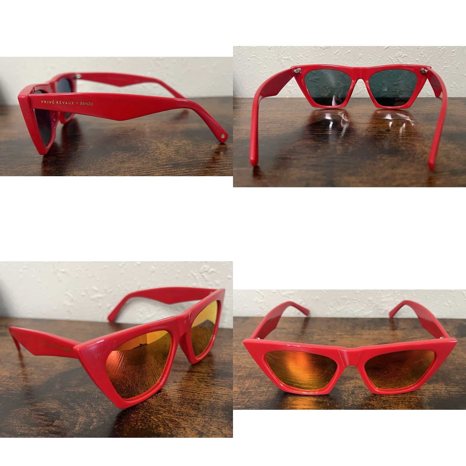 Vintage VINTAGE 3 Prive Revaux Polarized Sunglasses Cat Eye The Timeless Red Victoria & Limited Size ONE SIZE - 8 Thumbnail