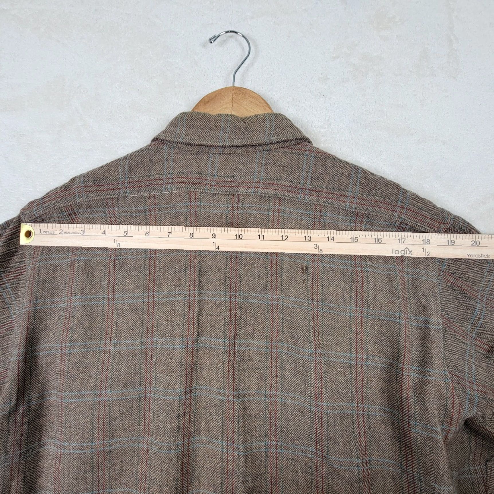 Pendleton VTG Pendleton Mens Button-Up Shirt Wool Flannel Tan Plaid L Large Casual Workwear Mens Shirt Size US L / EU 52-54 / 3 - 7 Thumbnail