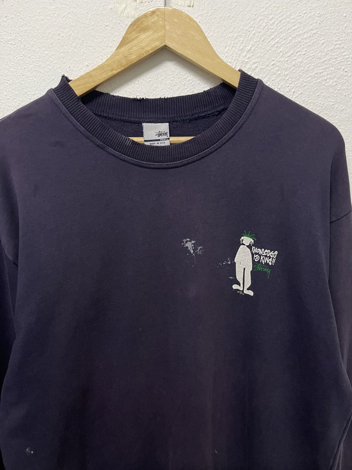 Stussy 90s STUSSY RASTAMAN KNOWLEDGE IS KING SWEATSHIRT DISTRESSED Size US S / EU 44-46 / 1 - 6 Thumbnail