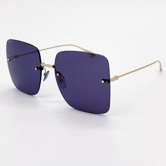 Gucci NEW GUCCI SUNGLASSES GG1147S 004 GOLD/BLUE WOMEN EYEWEAR Size ONE SIZE - 3 Thumbnail