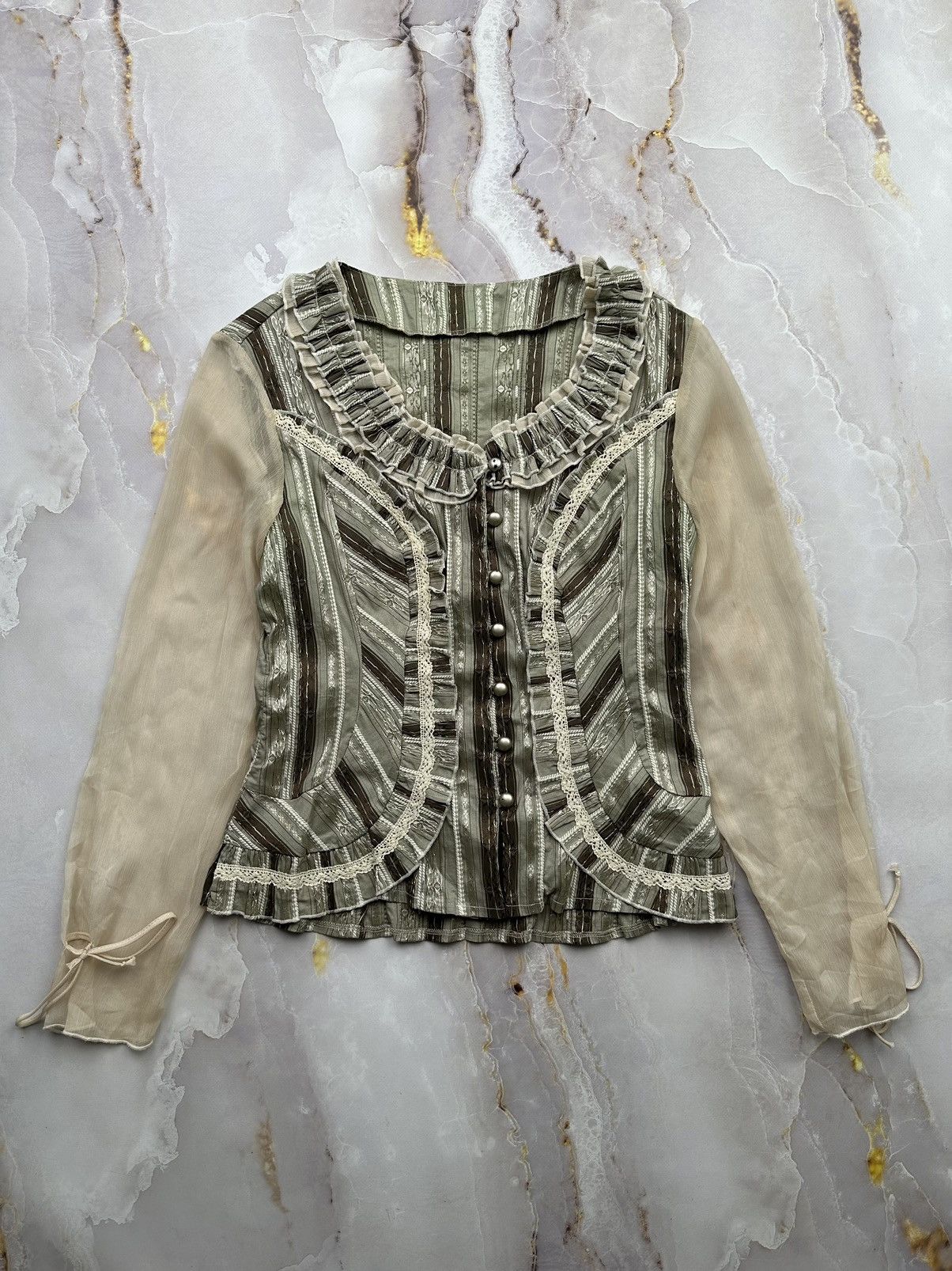 Vintage Vintage Blouse With Mesh Sleeves (V2) Size M / US 6-8 / IT 42-44 - 1 Thumbnail