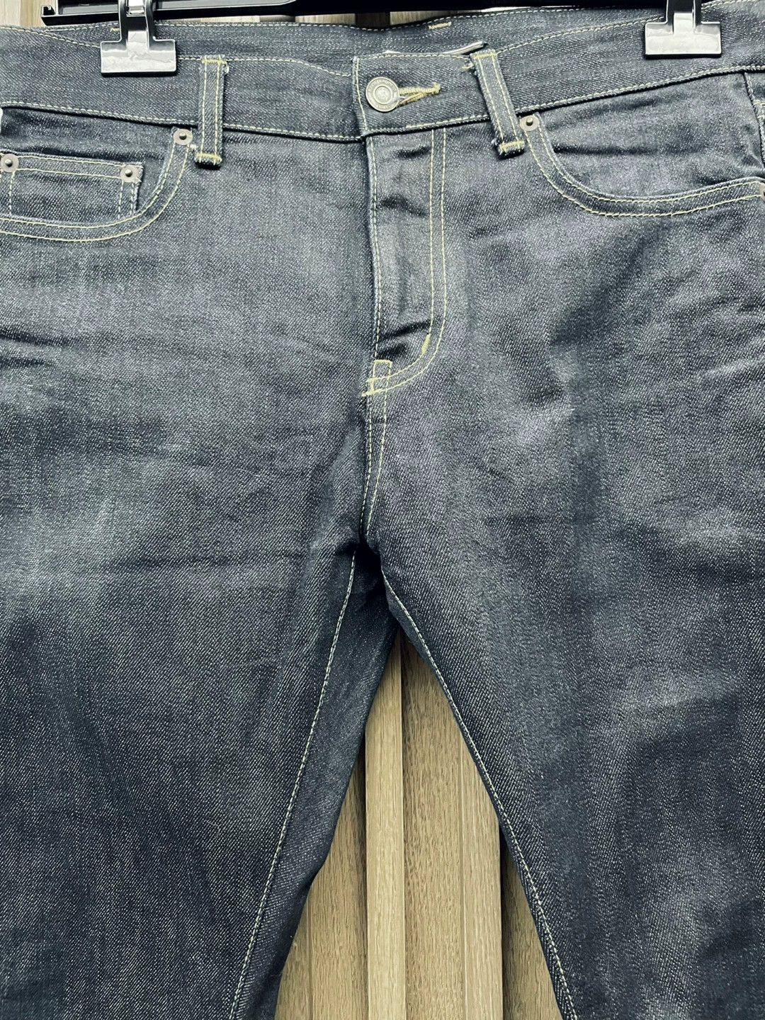 Yves Saint Laurent YSL SLP 13 Raw Indigo Hedi Jeans Cuffed 29 Size US 29 - 2 Thumbnail