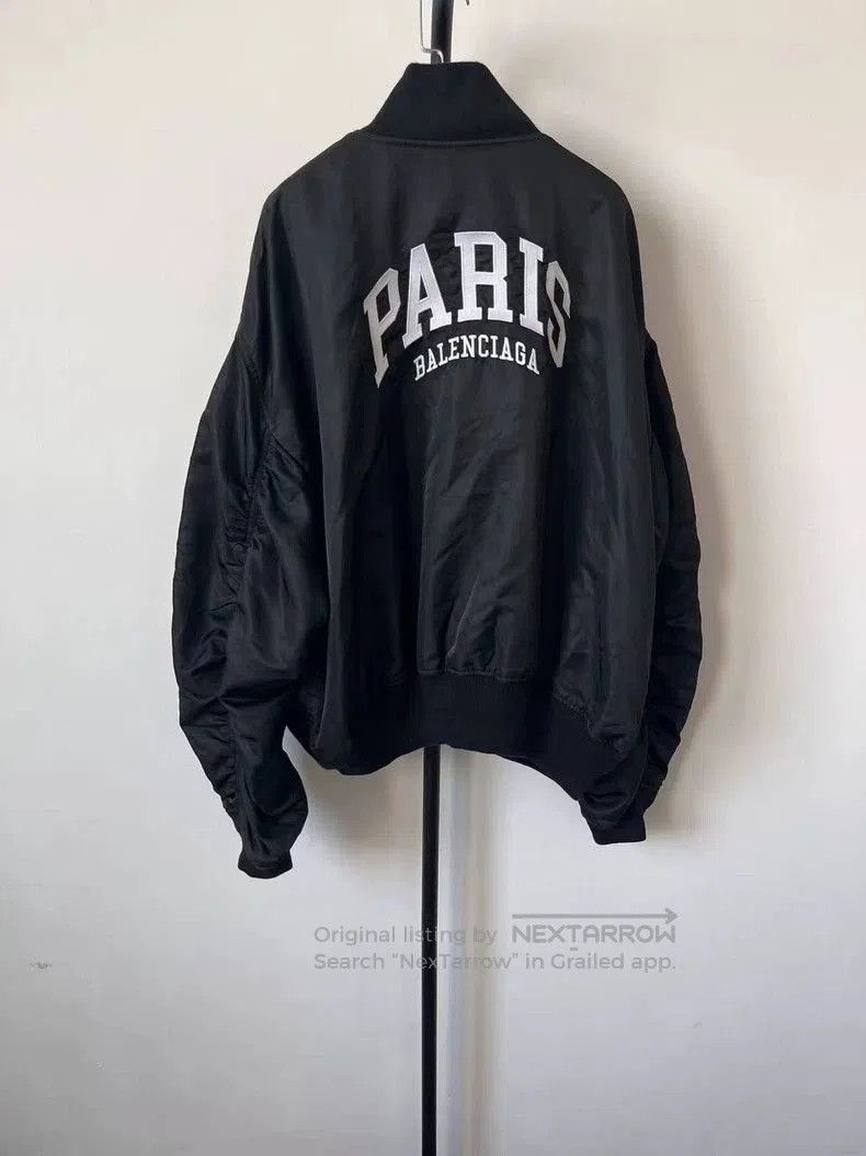 Balenciaga Balenciaga Paris Print Baseball Collar Jacket. Size US XS / EU 42 / 0 - 1 Thumbnail
