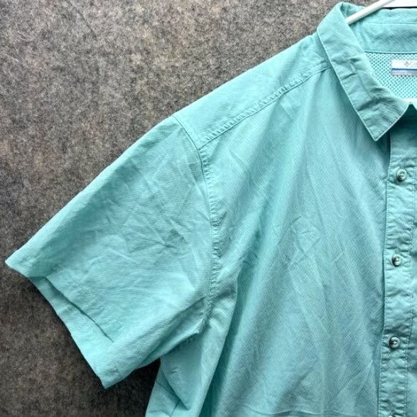 Vintage Columbia Shirt Men 2XL Mint Blue Button-Down Short Sleeve Vintage All Seasons Casual Preppy PFG Vacation Size US XXL / EU 58 / 5 - 6 Thumbnail