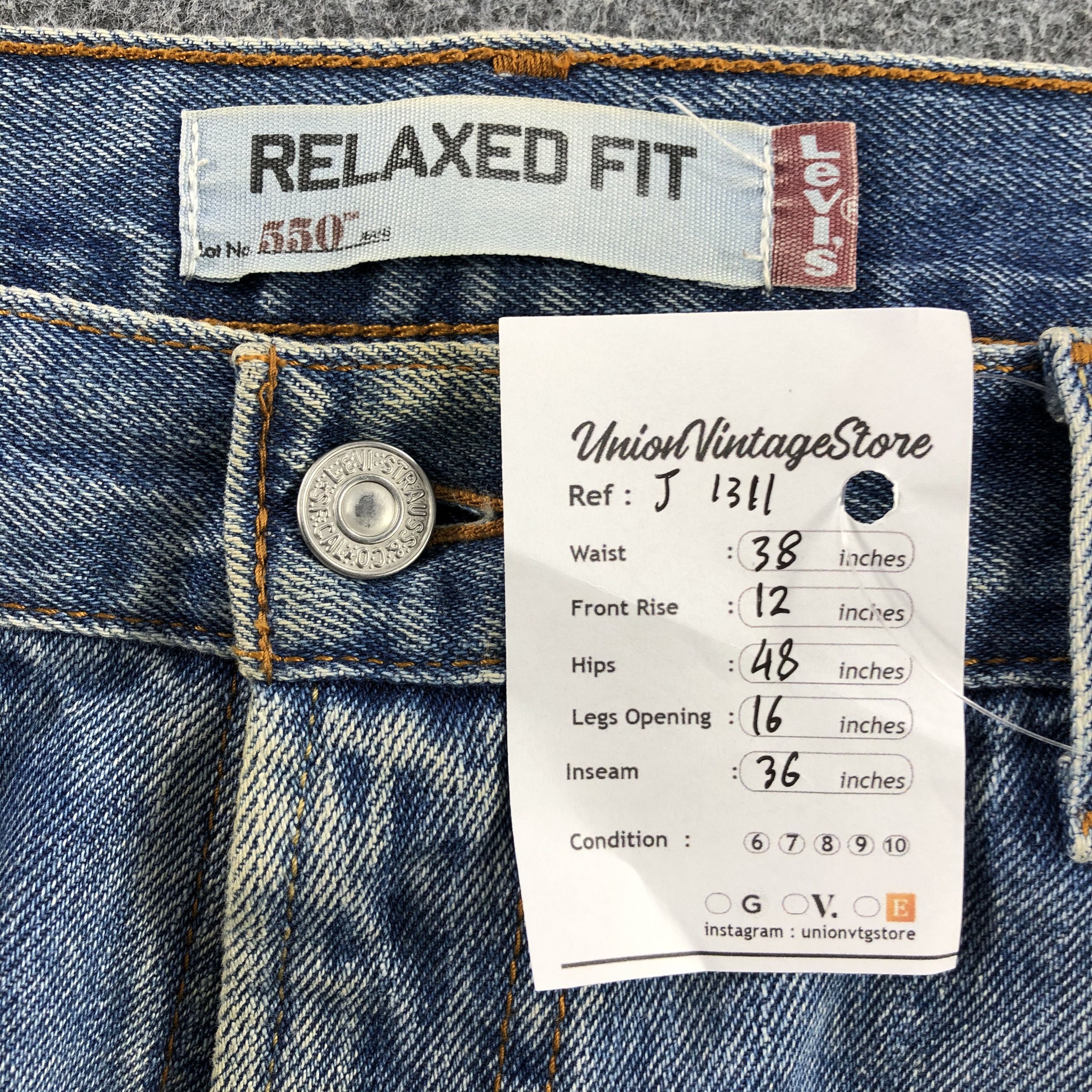Levi's Vintage Mid Wash Levis 550 Jeans- J1311 Size US 37 - 12 Thumbnail