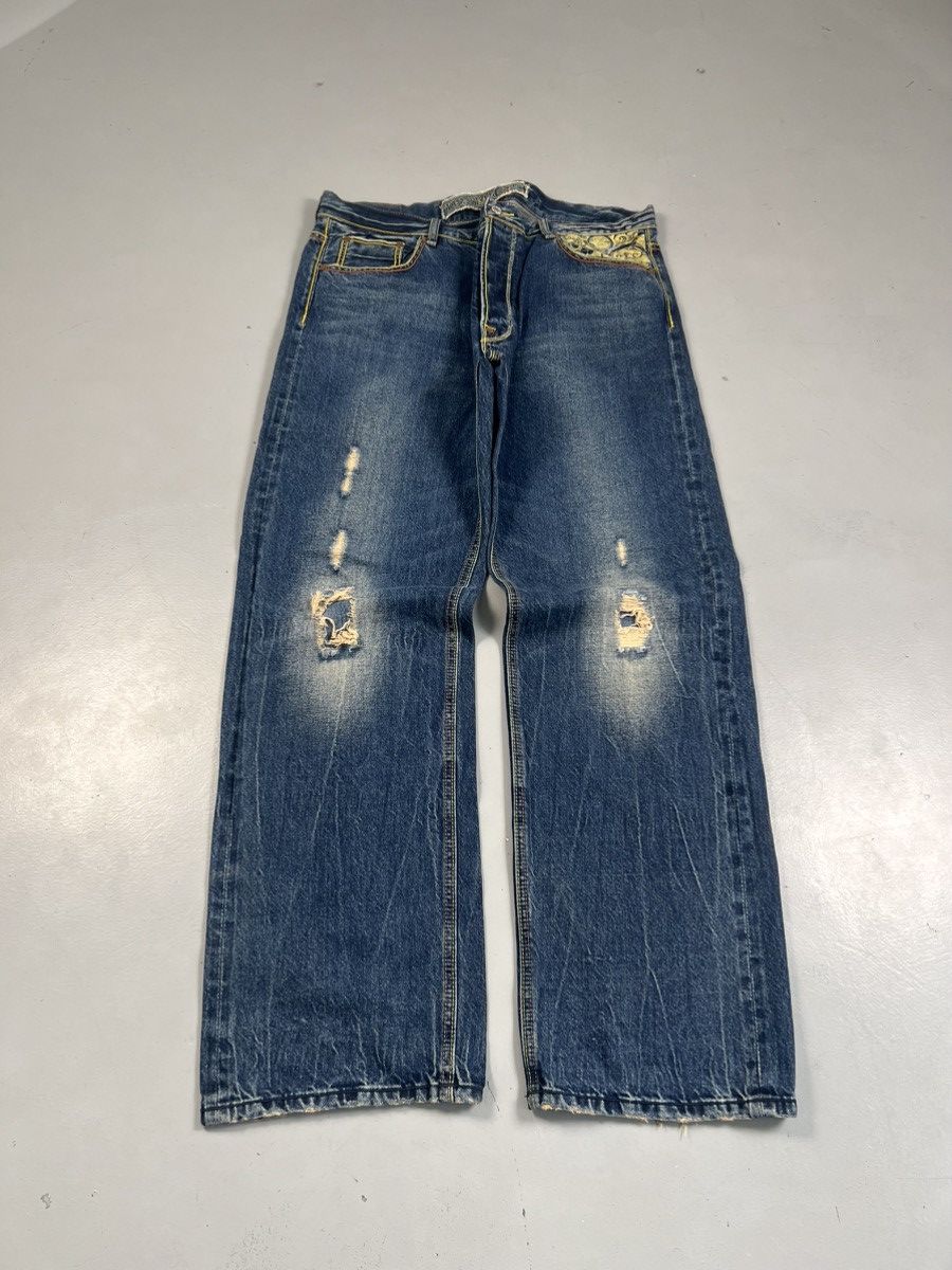 Japanese Brand Vintage the year of golden japanese embroidered denim pants Size US 40 / EU 56 - 2 Thumbnail