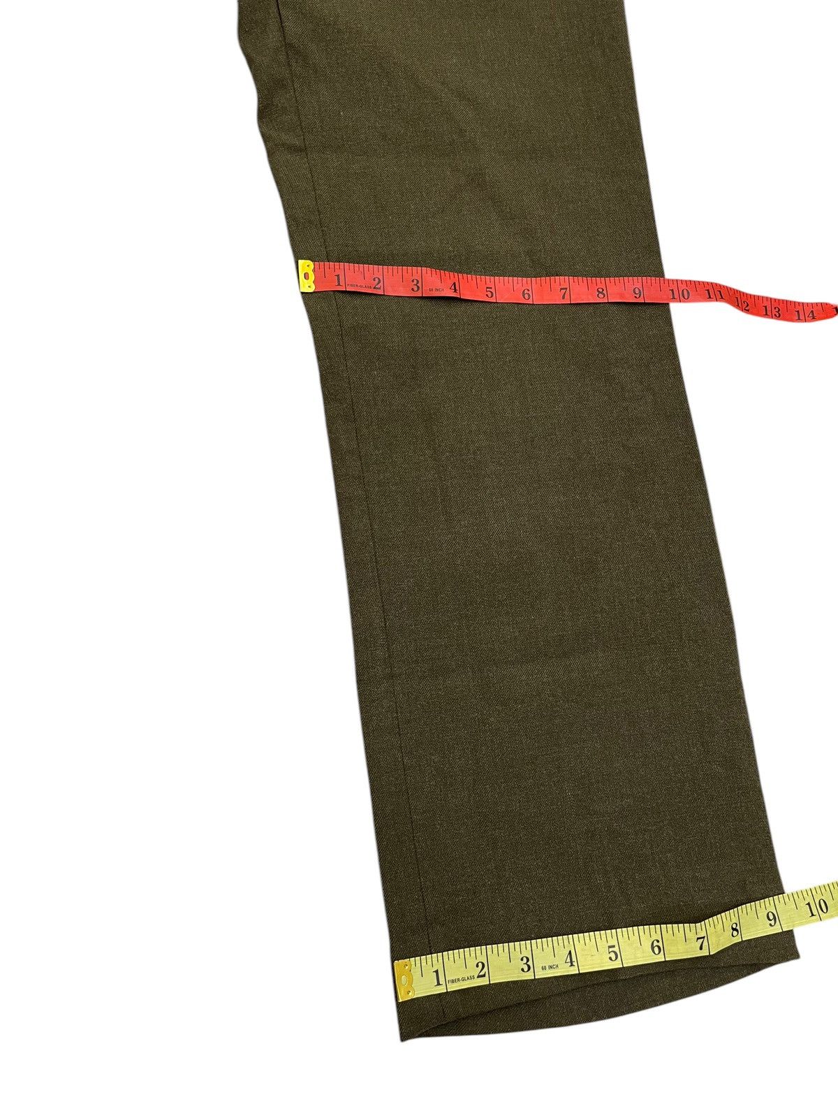 Vintage Vintage 60’ trousers mens wool serge green Size US 29 - 9 Thumbnail