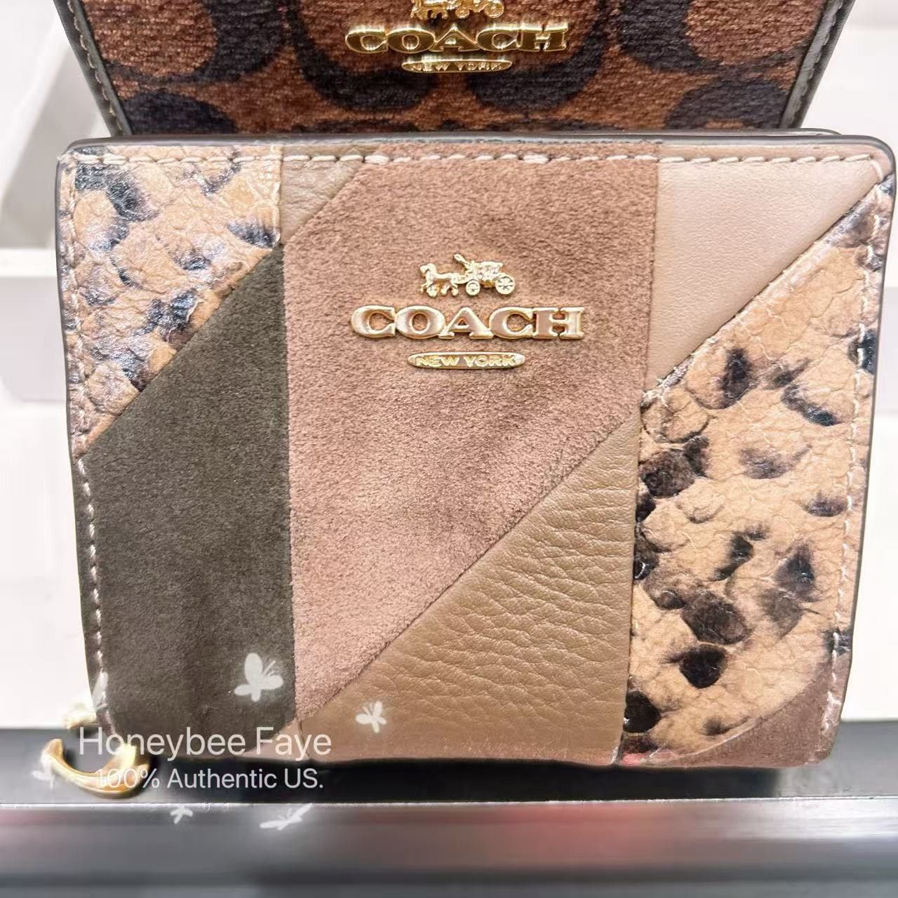 Snap Wallet With Patchwork And Snake Print CCR27