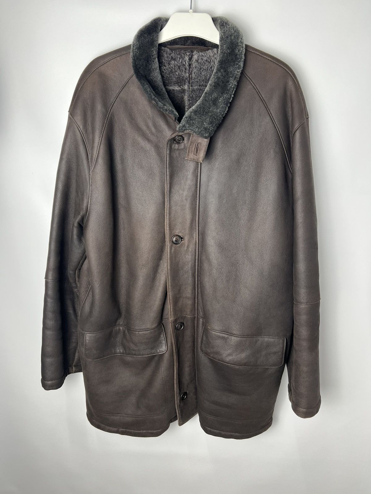 Burberry Vintage very rare Barberry Sheepskin Leather Jacket Size 50 Size US M / EU 48-50 / 2 - 1 Thumbnail