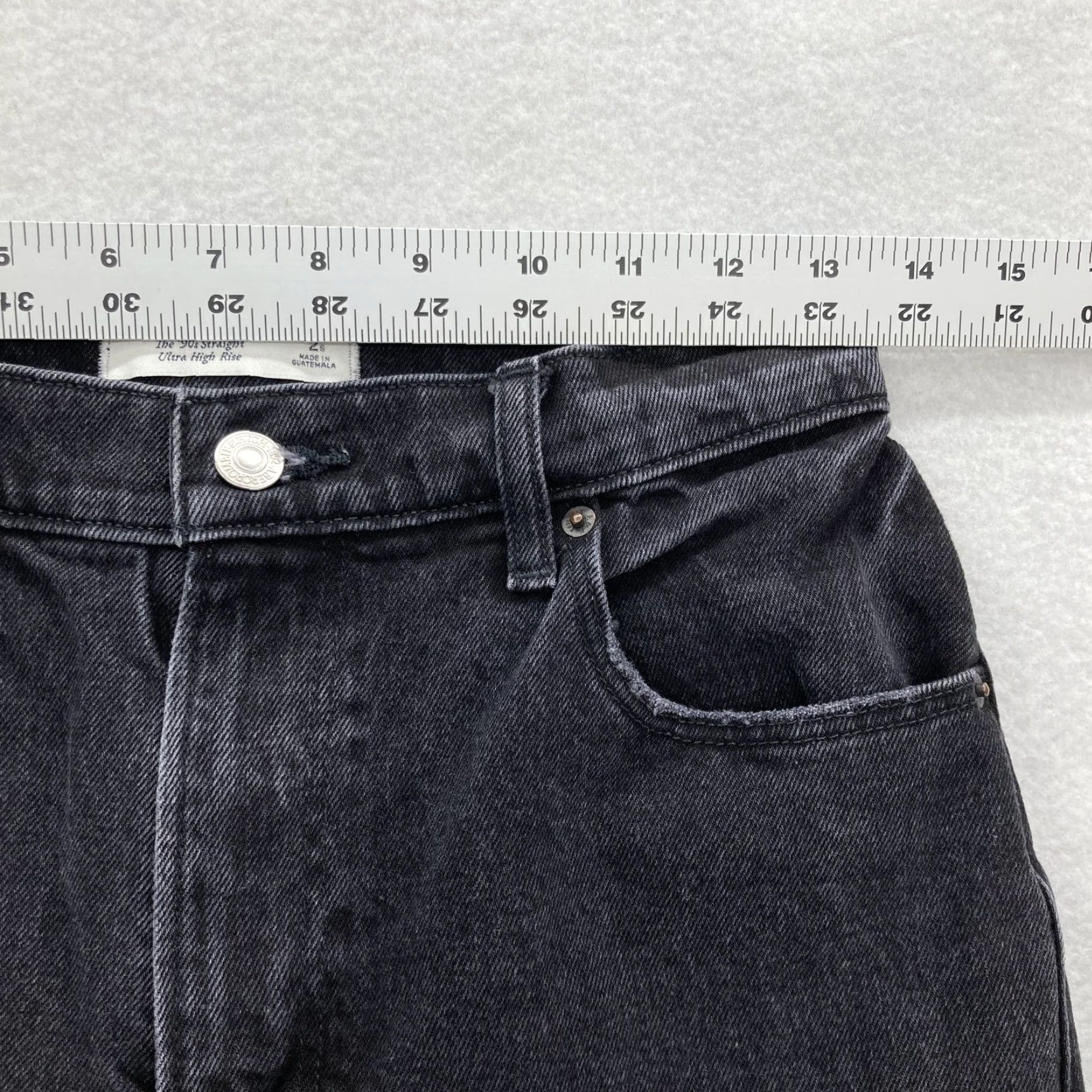 Abercrombie & Fitch Abercrombie & Fitch Jeans Womens 26/2 Short Black 90s Straight Ultra High Rise Gray Jeans 90s Size 26" / US 2 / IT 38 - 6 Thumbnail