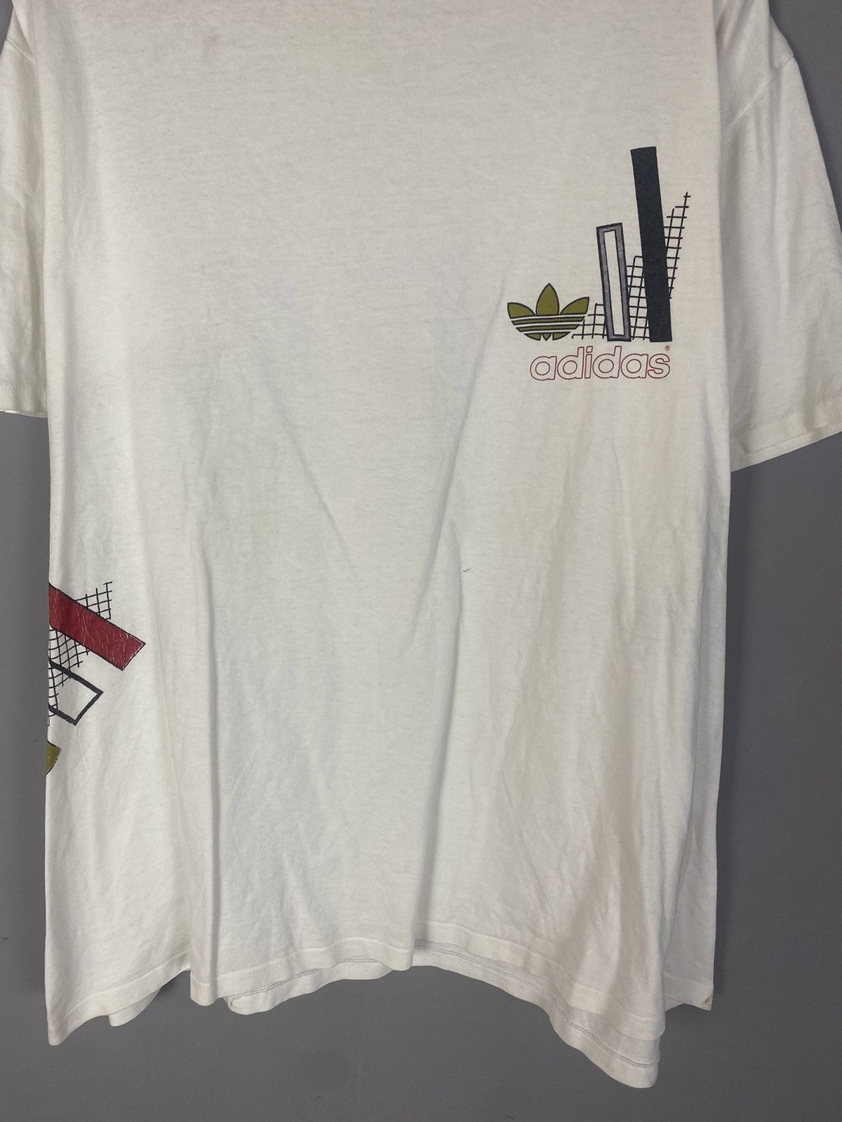 Vintage Vintage adidas 80-90s big logo T-shirt tee Size US XL / EU 56 / 4 - 4 Thumbnail