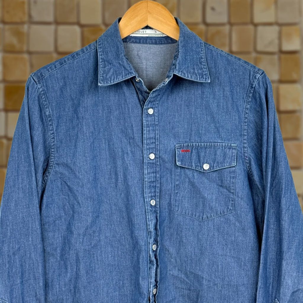 Vintage VINTAGE Criquet Shirt Mens S Blue Denim Western 90s Collared Button-Up Snap Chest 38 Regular Riot Pocket Mens Size US S / EU 44-46 / 1 - 1 Thumbnail