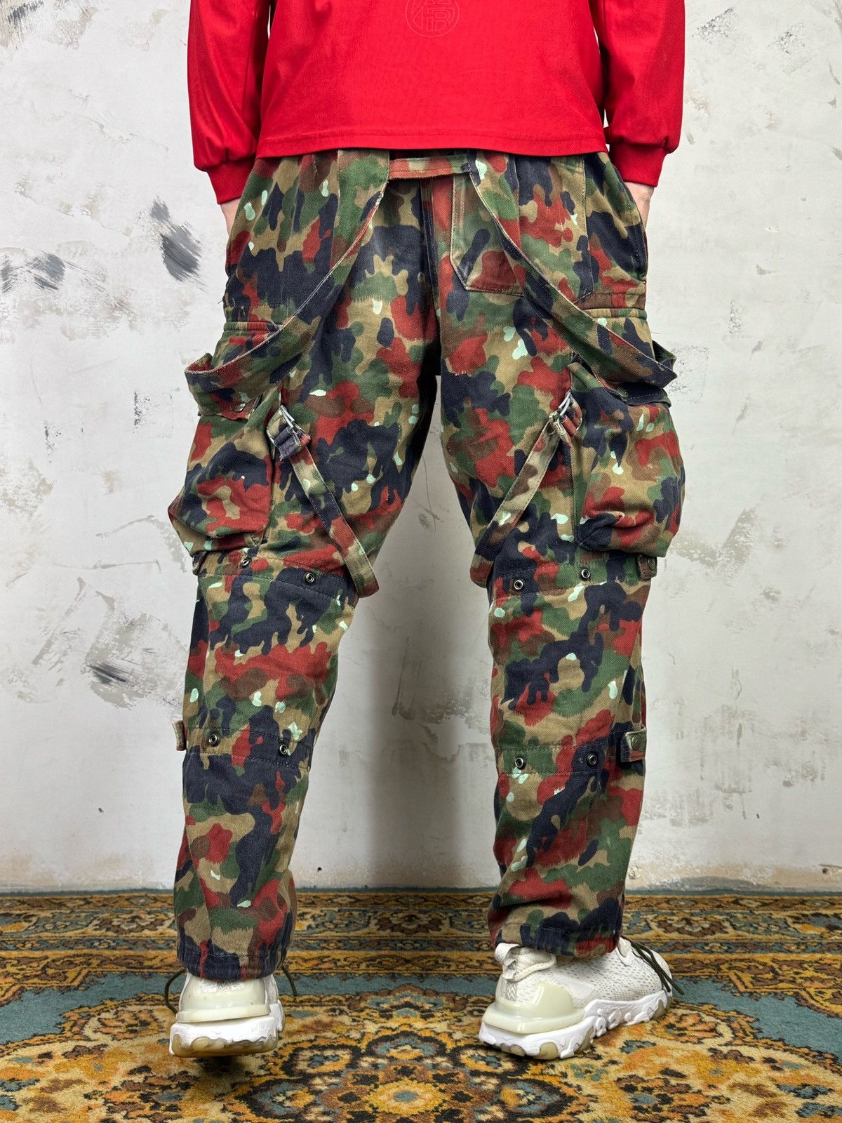 Vintage Vintage Swiss Alpenflage Cargo Bib Pants Size M - L Size US 32 / EU 48 - 5 Thumbnail