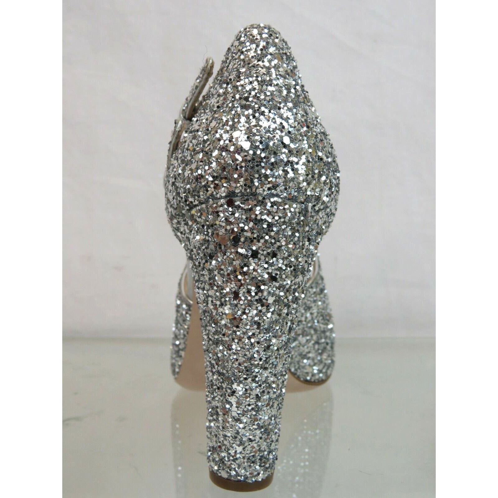 Miu Miu MIU MIU PRADA SILVER GLITTER LEATHER 5K880C BUCKLE PUMPS 36 Size US 6 / IT 36 - 10 Thumbnail