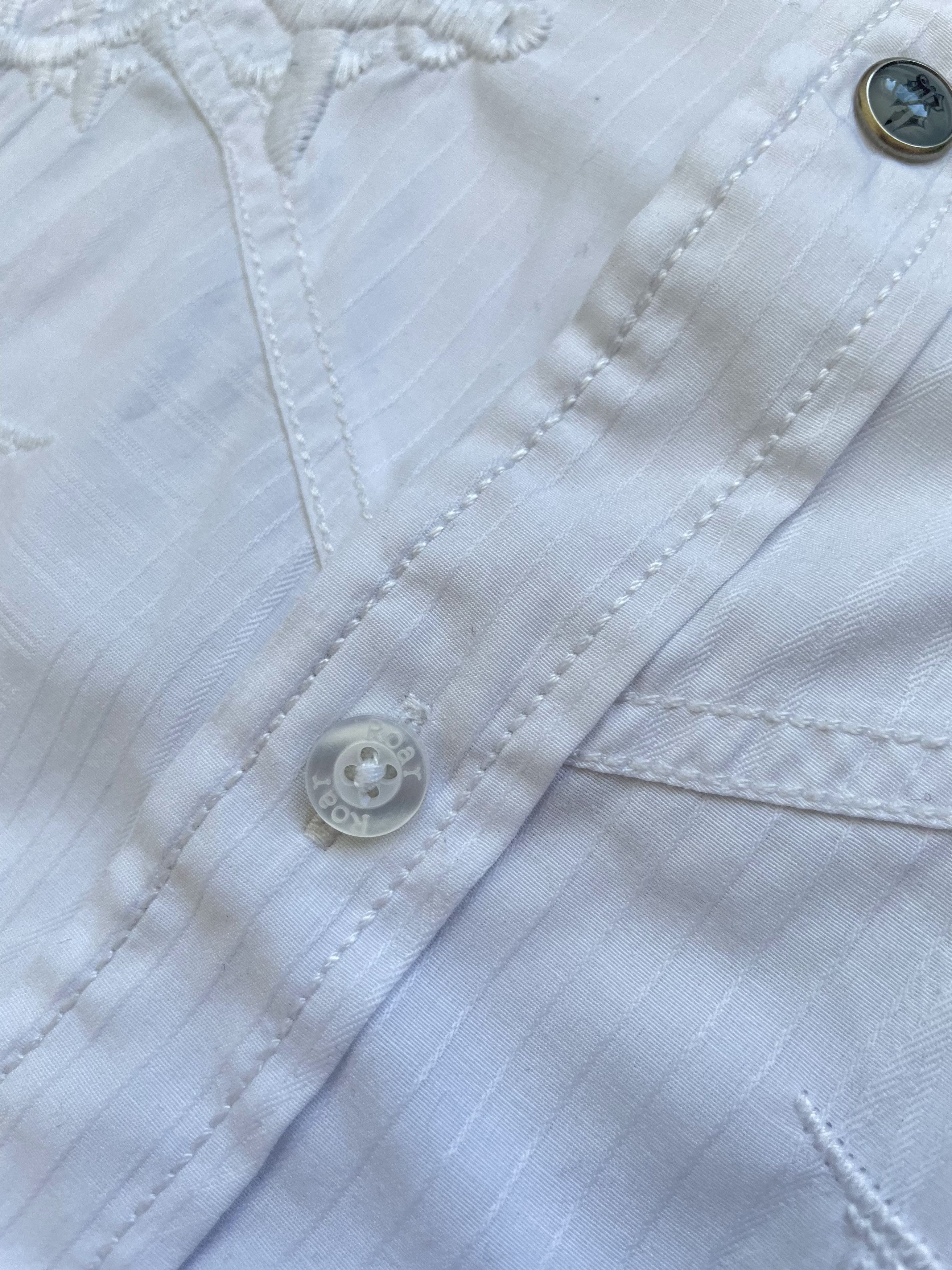 If Six Was Nine Vintage 90s Roar RAJ Dressy Tonal White Shirt Size US L / EU 52-54 / 3 - 4 Thumbnail