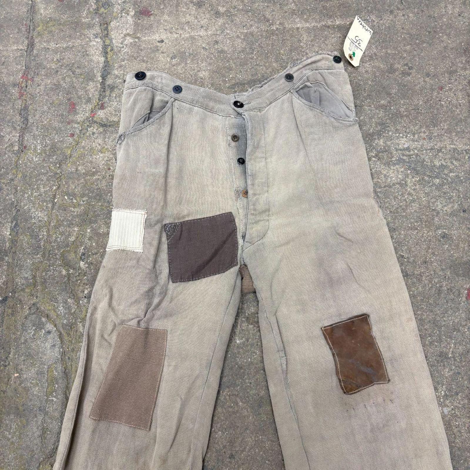 Other Vintage 30s 40s Patchwork Western Pants Thrashed Faded Size US 34 / EU 50 - 3 Thumbnail