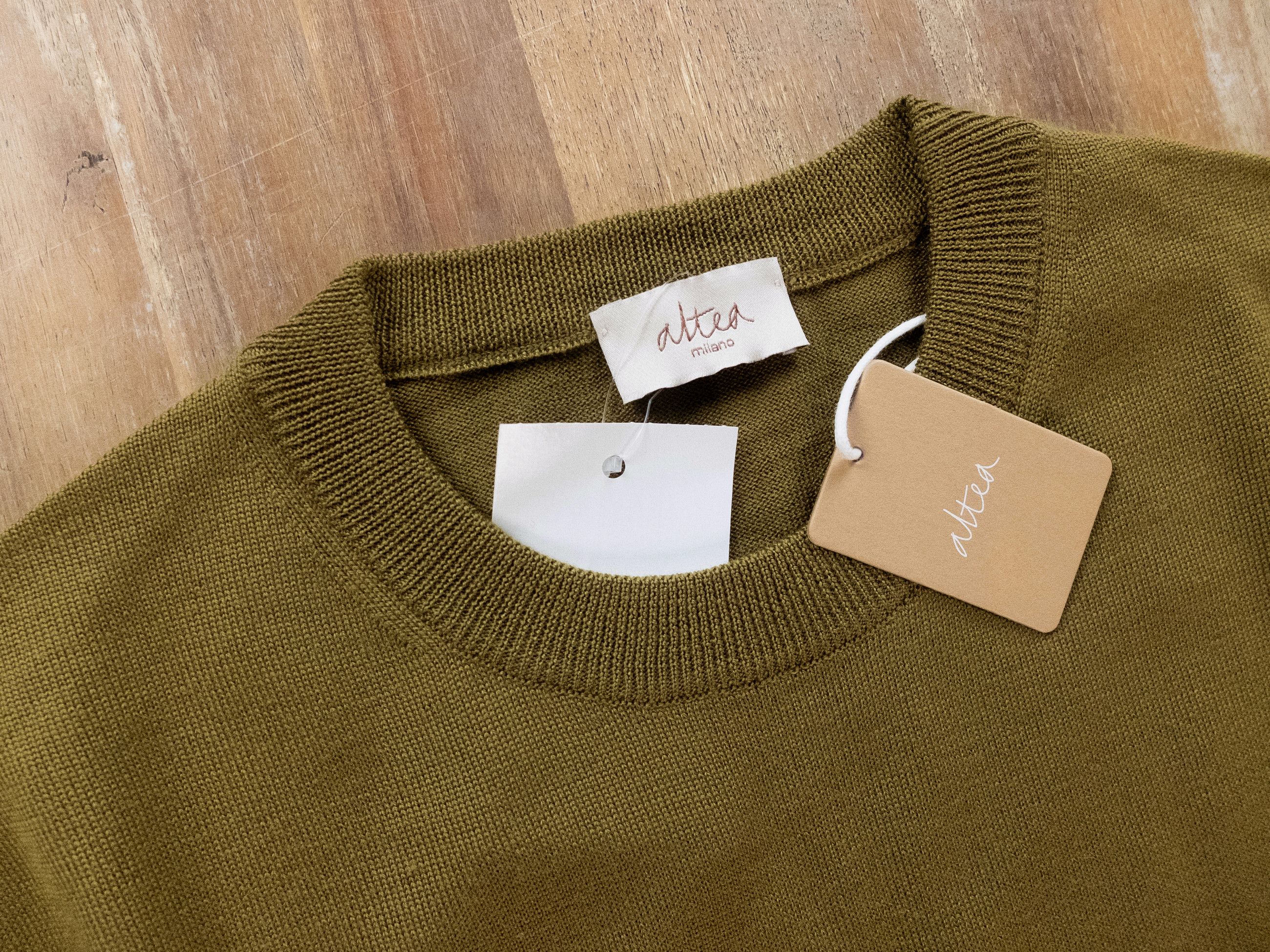 Altea ALTEA olive green crewneck wool sweater Small Size US S / EU 44-46 / 1 - 2 Thumbnail