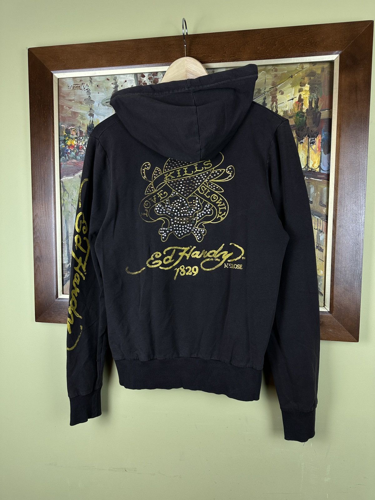 Ed Hardy × Vintage Vintage 2000s Ed Hardy zip hoodie Size L / US 10 / IT 46 - 1 Thumbnail