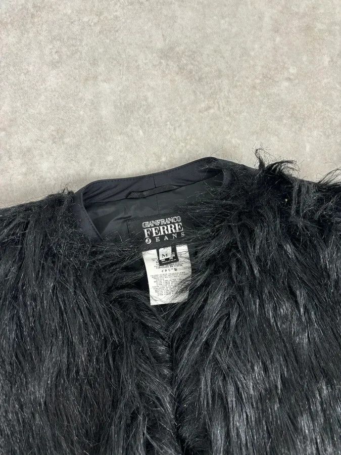 Gianfranco Ferre 2000s Gianfranco Ferré Black Faux Fur Zip-up Jacket Size US M / EU 48-50 / 2 - 4 Thumbnail