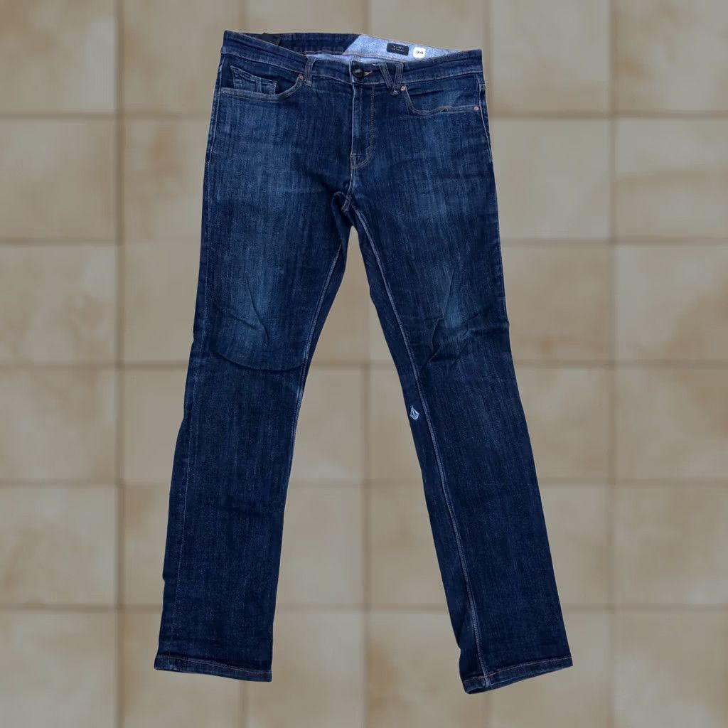 Volcom Volcom Jeans Slim Straight Men's 34 Denim Blue Dark Wash Pants Regular Inseam 30.5 Size US 34 / EU 50 - 1 Thumbnail