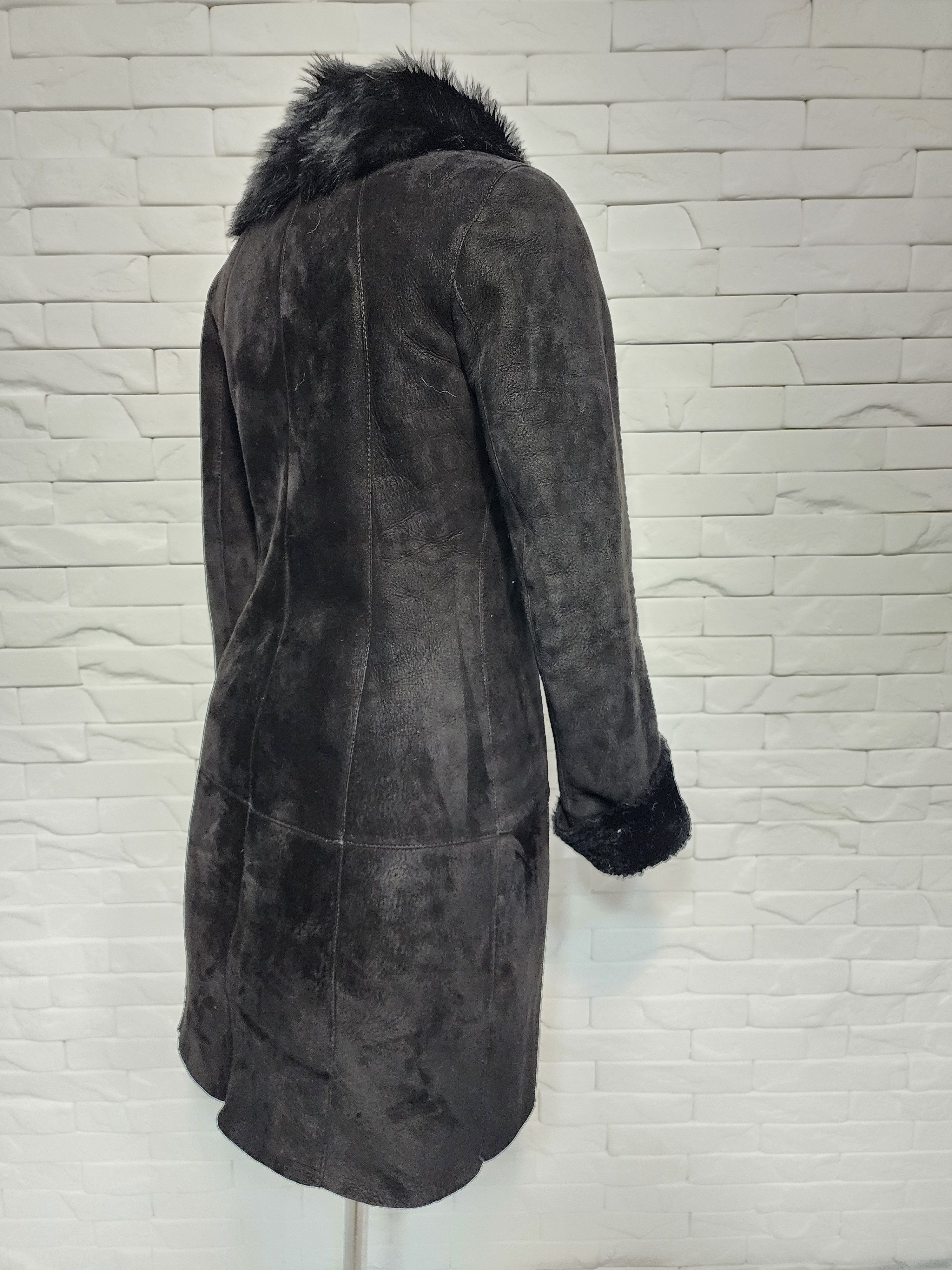 Genuine Leather Black Sheepskin Coat: Genuine Fur, Metal Zipper Size S / US 4 / IT 40 - 5 Thumbnail