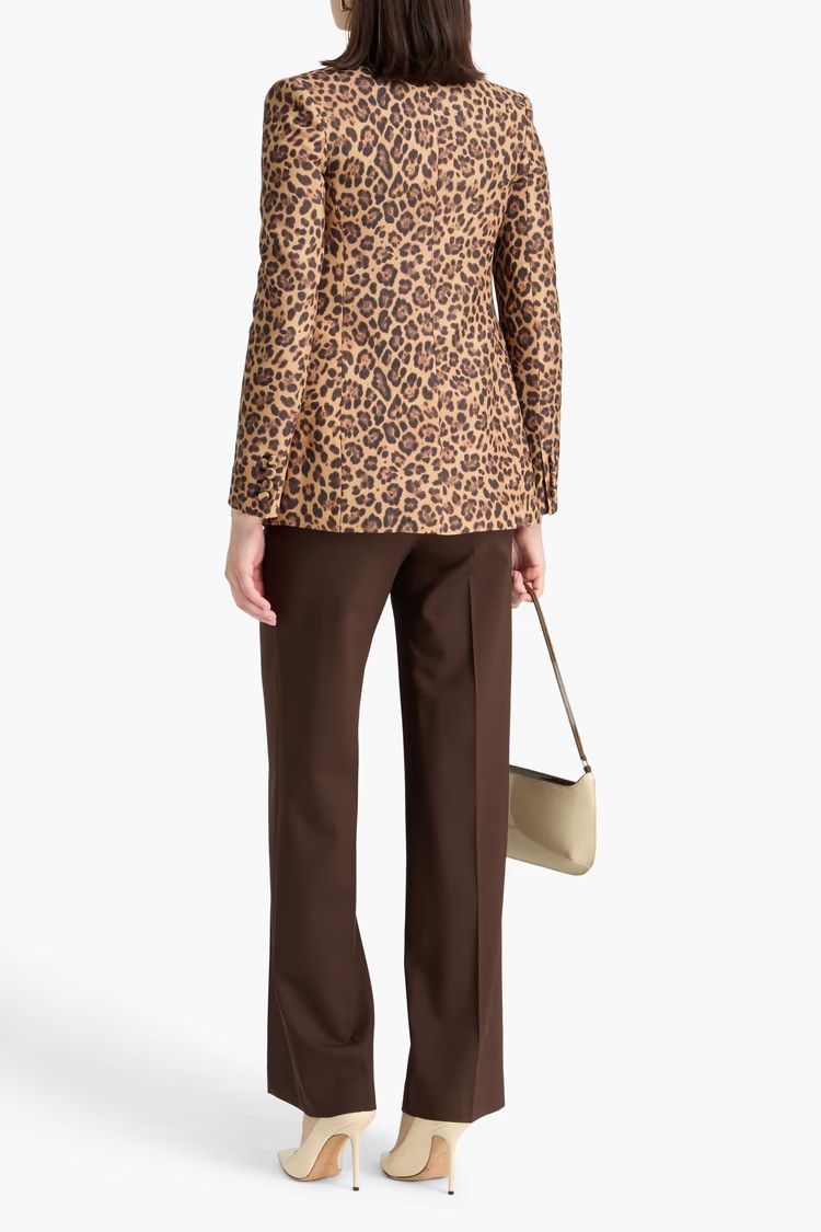 Valentino o1y0226 Leopard-Print Blazer in Beige/Black Size XS / US 0-2 / IT 36-38 - 3 Thumbnail