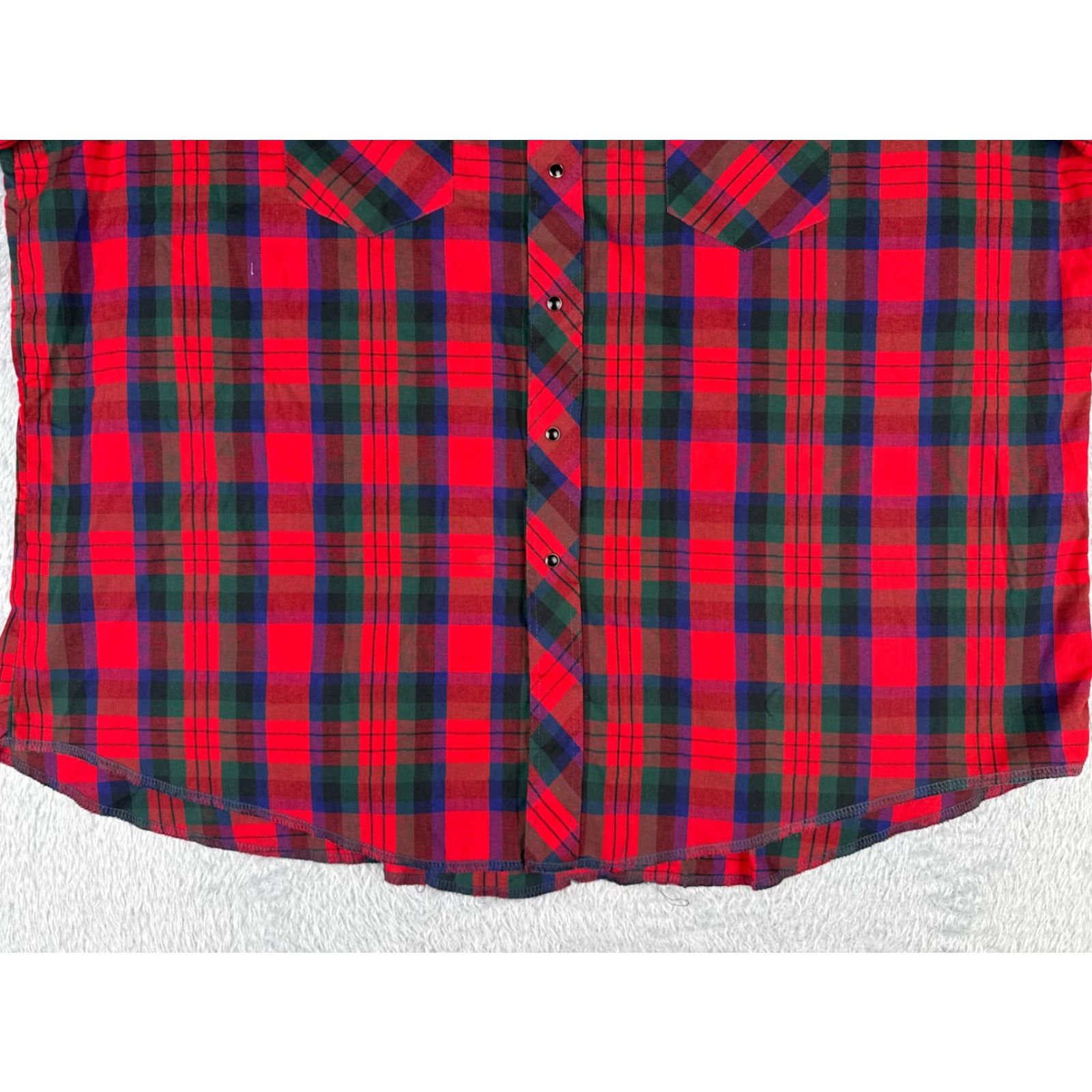 Vintage Rustler Shirt Mens 20 Red Plaid Long Sleeve X-Long Button-Up Cowboy Western American Mens Size US XXL / EU 58 / 5 - 5 Thumbnail