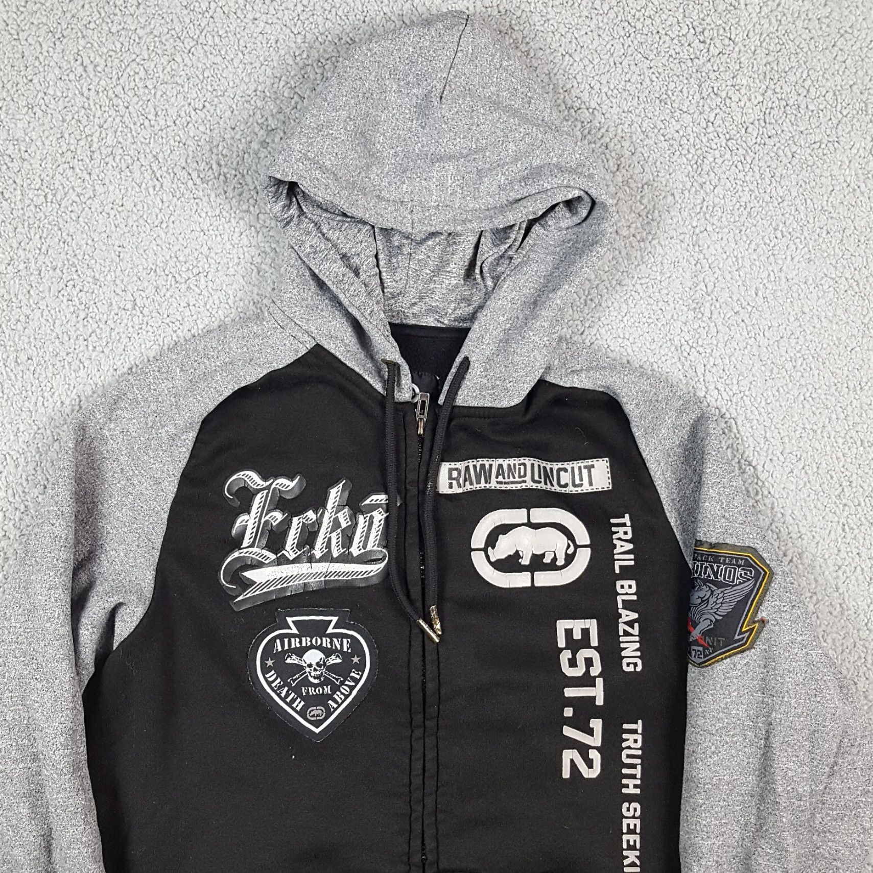Ecko Unltd. VINTAGE Ecko Unltd Hoodie Black Small Y2K 90s Grunge Hooded Pullover Mens Size US S / EU 44-46 / 1 - 2 Thumbnail