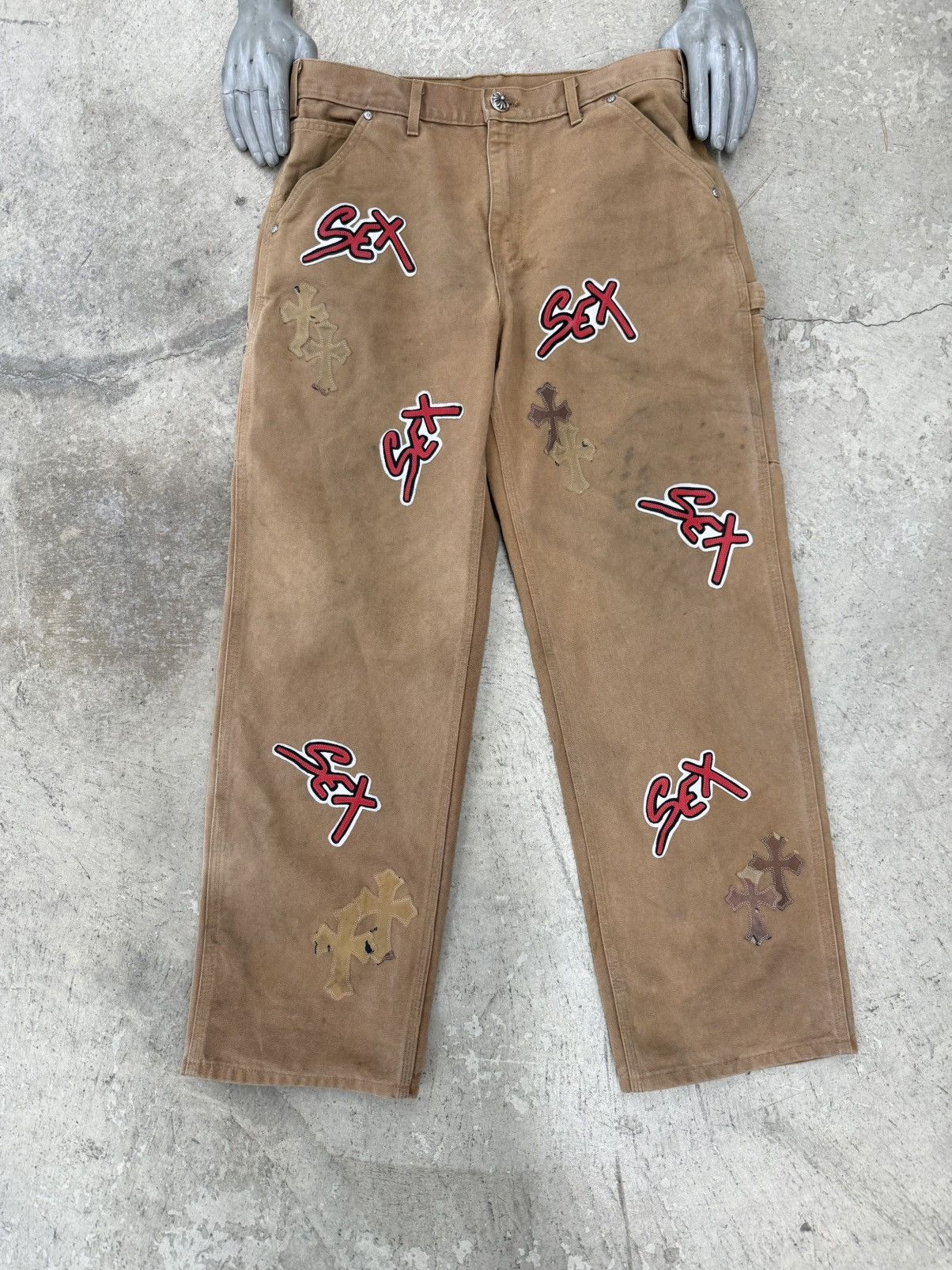 Chrome Hearts CHROME HEARTS MATTY BOY SEX RECORDS CROSS CARPENTER PANTS Size US 33 - 1 Thumbnail