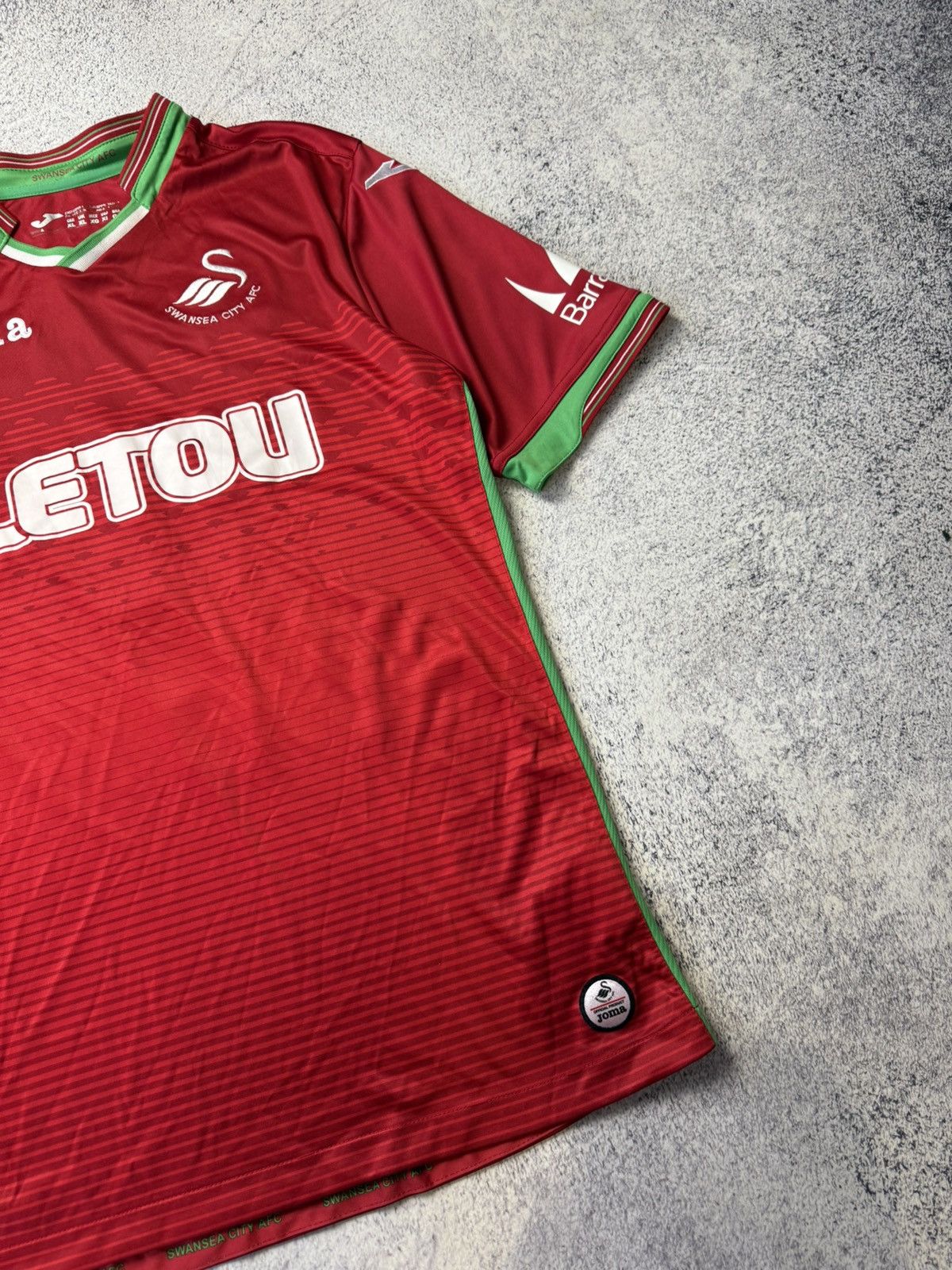 Vintage Mens FC SWANSEA CITY #7 Britton 2017 SOCCER FOOTBALL JERSEY Size US XL / EU 56 / 4 - 6 Thumbnail