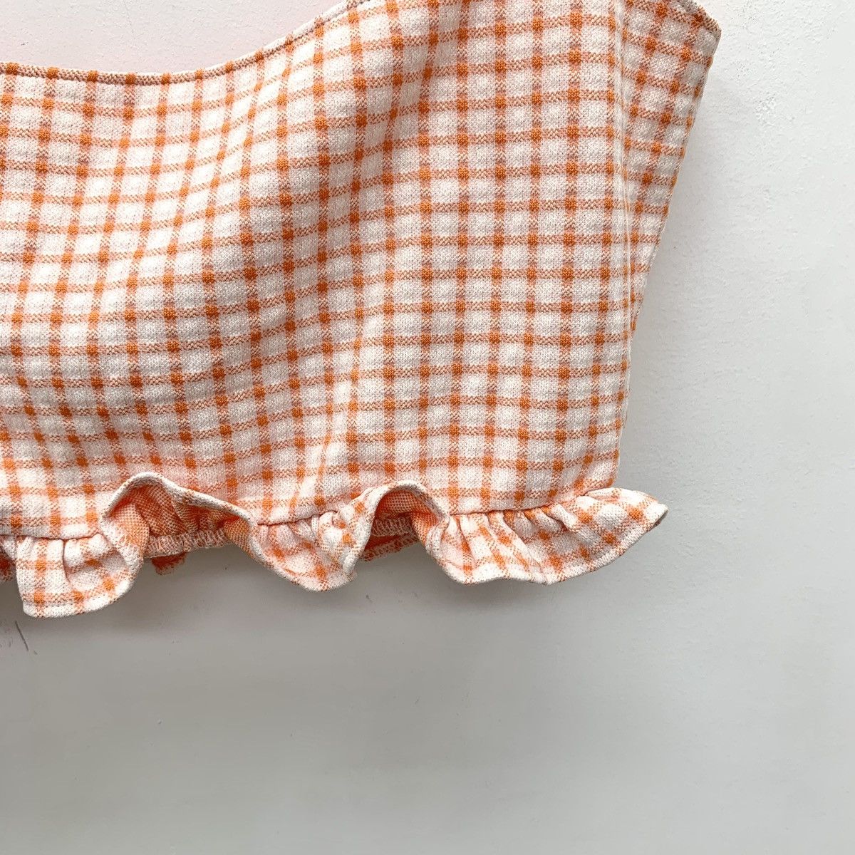 Miu Miu Miu Miu Orange Lace Trim Plaid Cami Tank Top K26WX Size M / US 6-8 / IT 42-44 - 4 Thumbnail