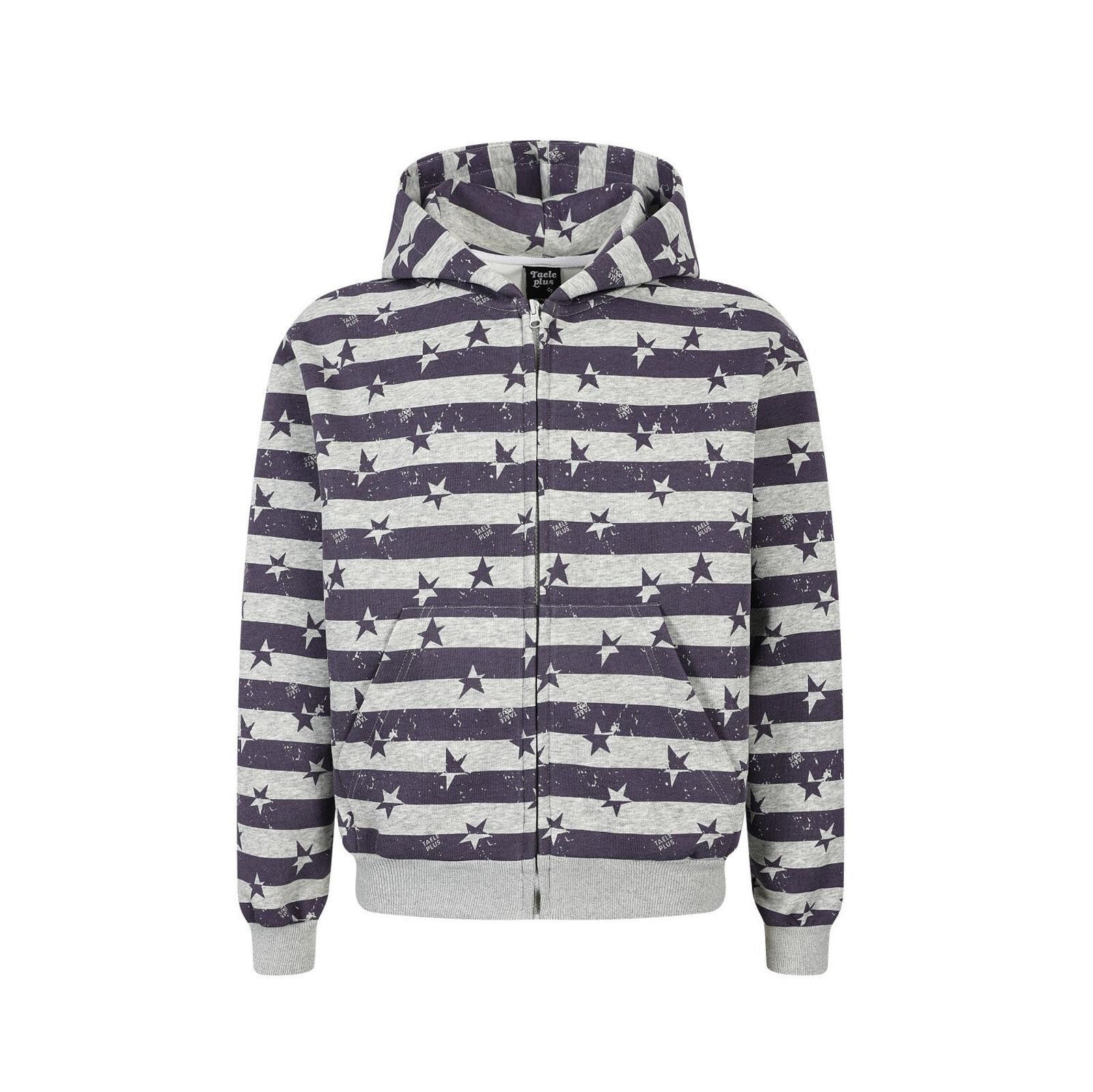 Other Gray Star Print Striped Zip-Up Hoodie Size US M / EU 48-50 / 2 - 7 Thumbnail