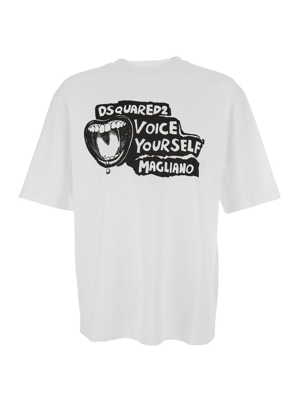 Dsquared2 'D2 x Magliano' White Crewneck T-Shirt with Maxi Print on the Front in Cotton Man Size US M / EU 48-50 / 2 - 1 Thumbnail