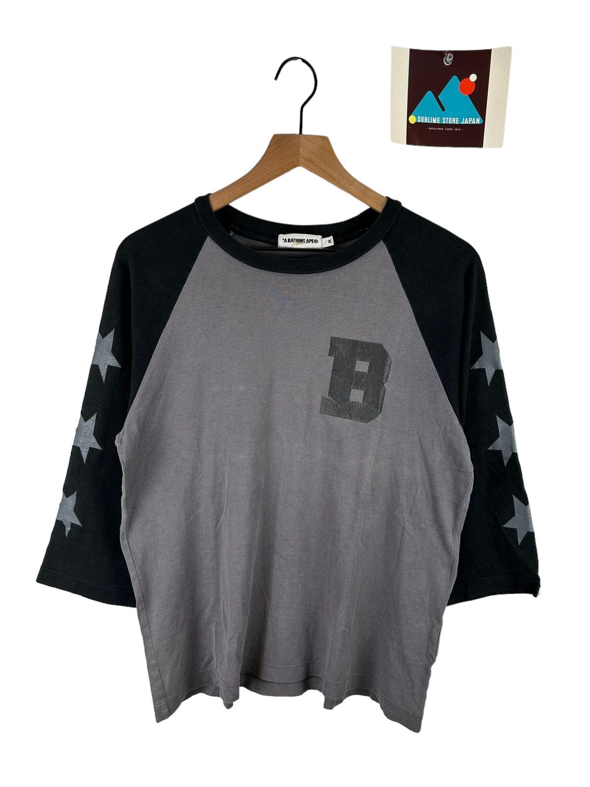 Bape Bape B Logo Print L/S T-Shirt Size US M / EU 48-50 / 2 - 1 Thumbnail