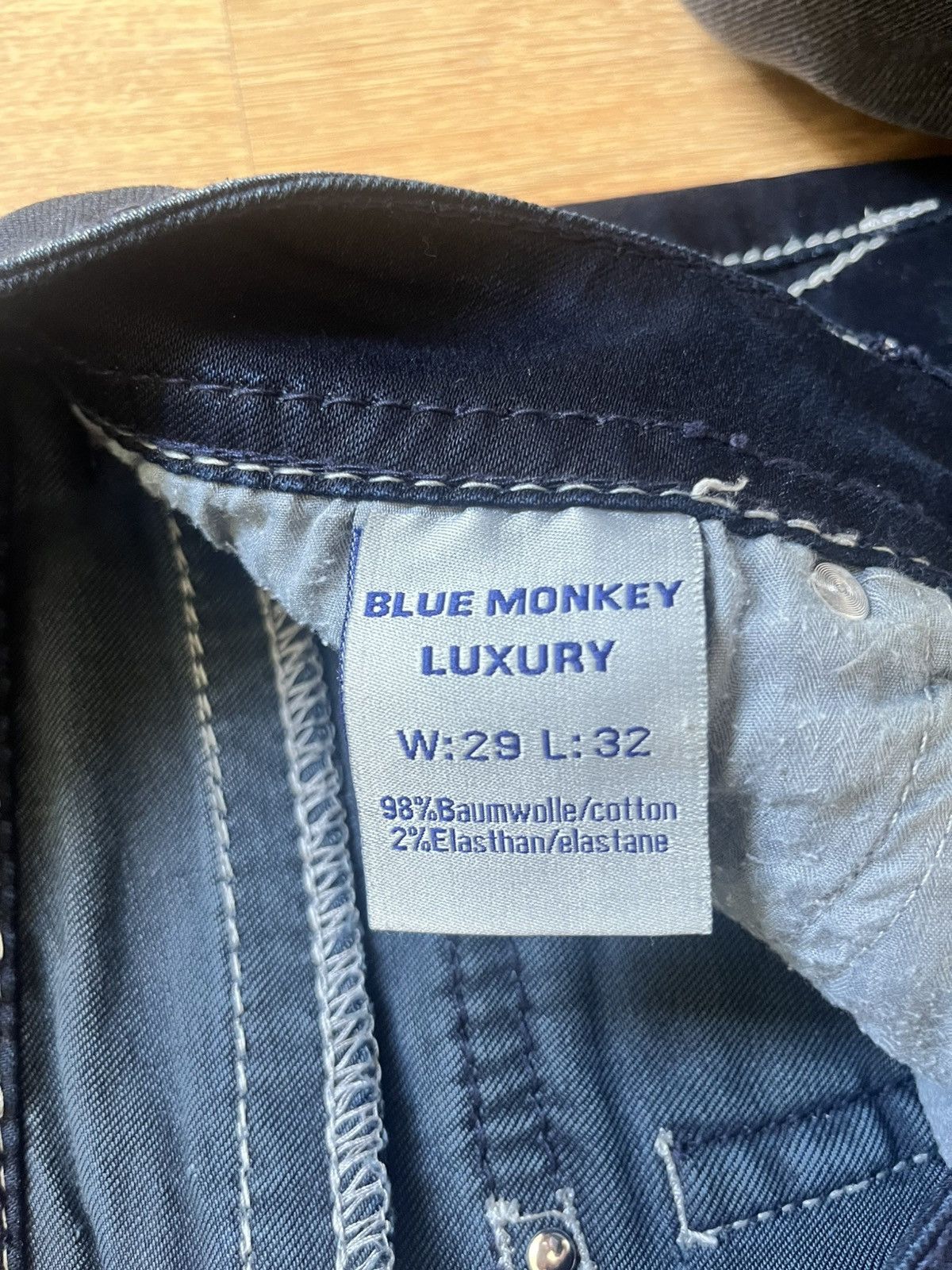 Miss Me Vintage Blue Monkey Luxury Rhinestone Flared Y2K Swag Jeans Size 27" / US 4 / IT 40 - 8 Thumbnail