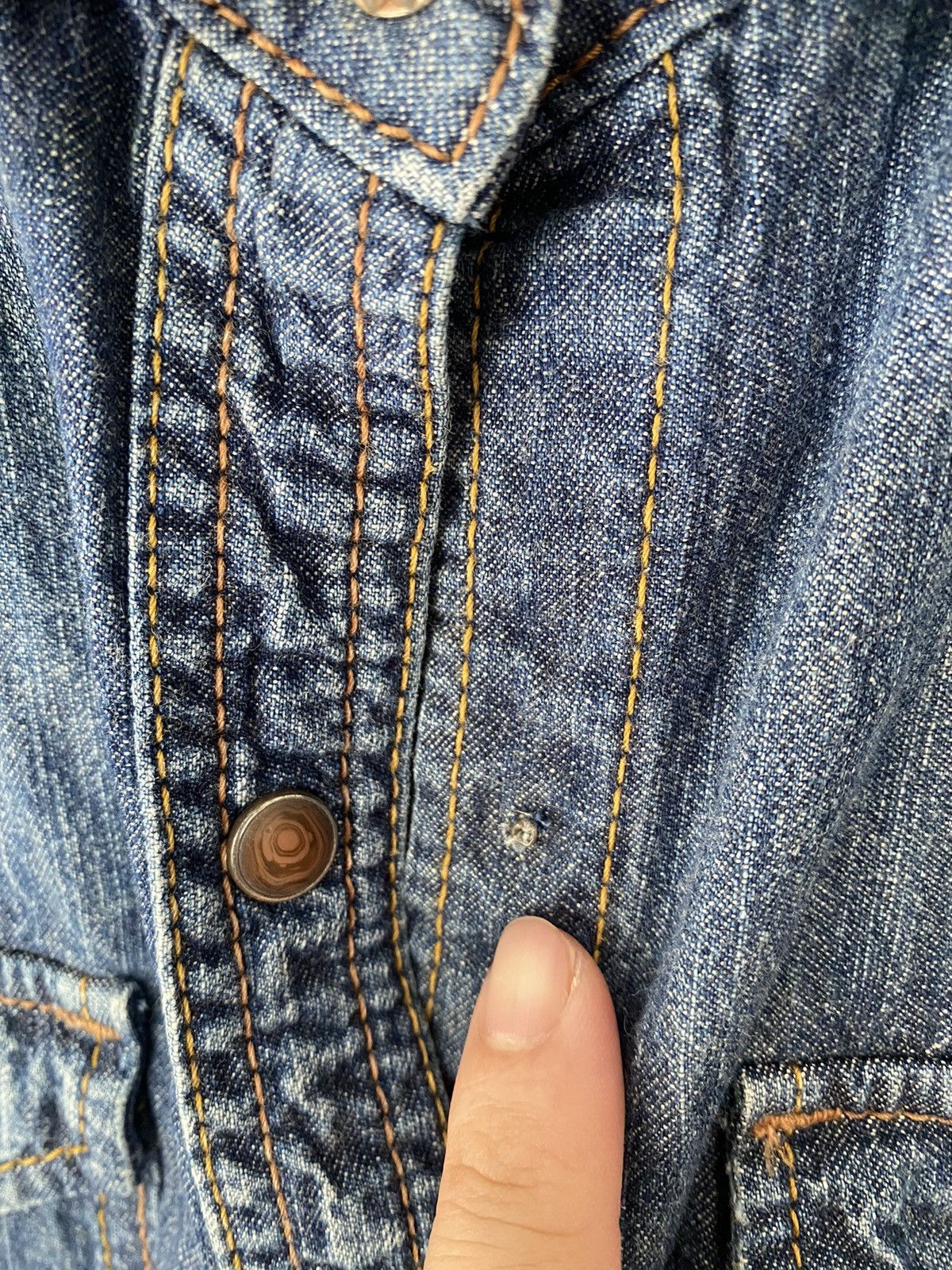 GOA Vtg G.O.A distressed wash western shirt Size US S / EU 44-46 / 1 - 20 Thumbnail